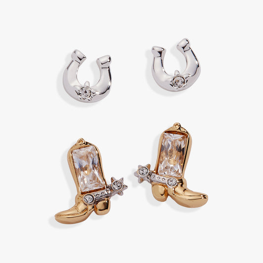 Cosmic Cowgirl Stud Set Two Tone