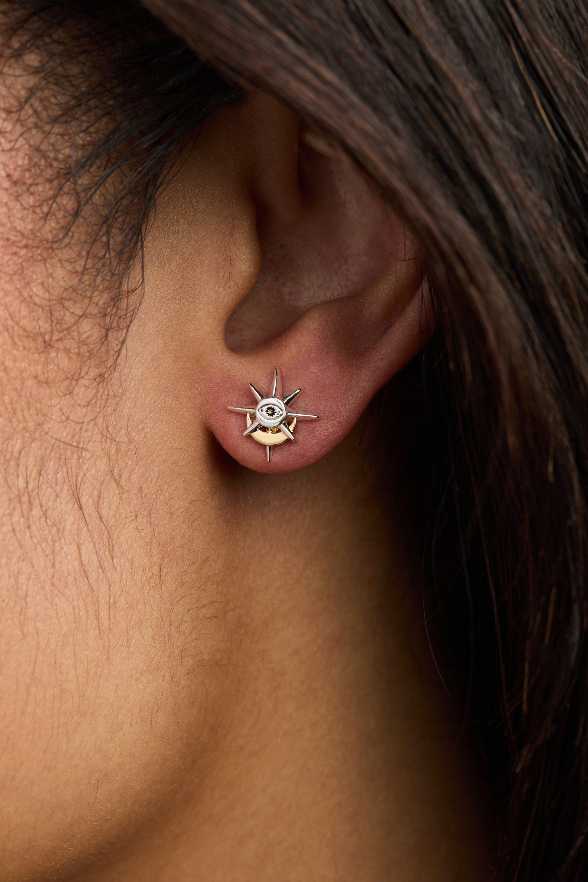 Moon Magic Celestial Earring set of 2 Two Tone