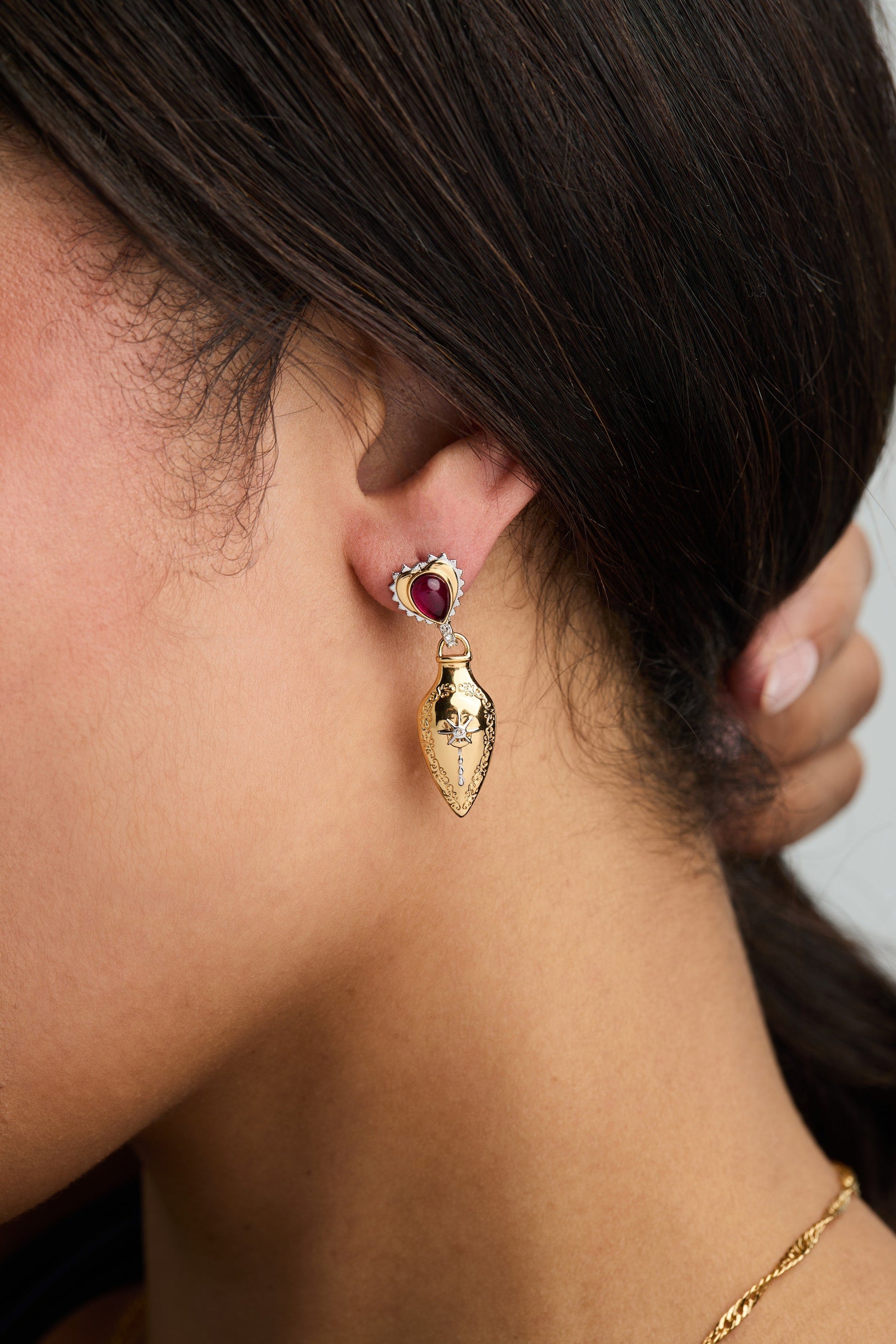 Moon Magic Potion Bottle Drop Earring Gold
