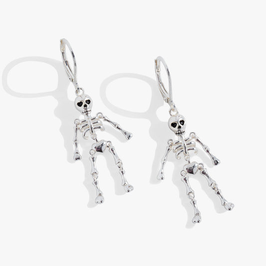 Skeleton Drop Earring Silver