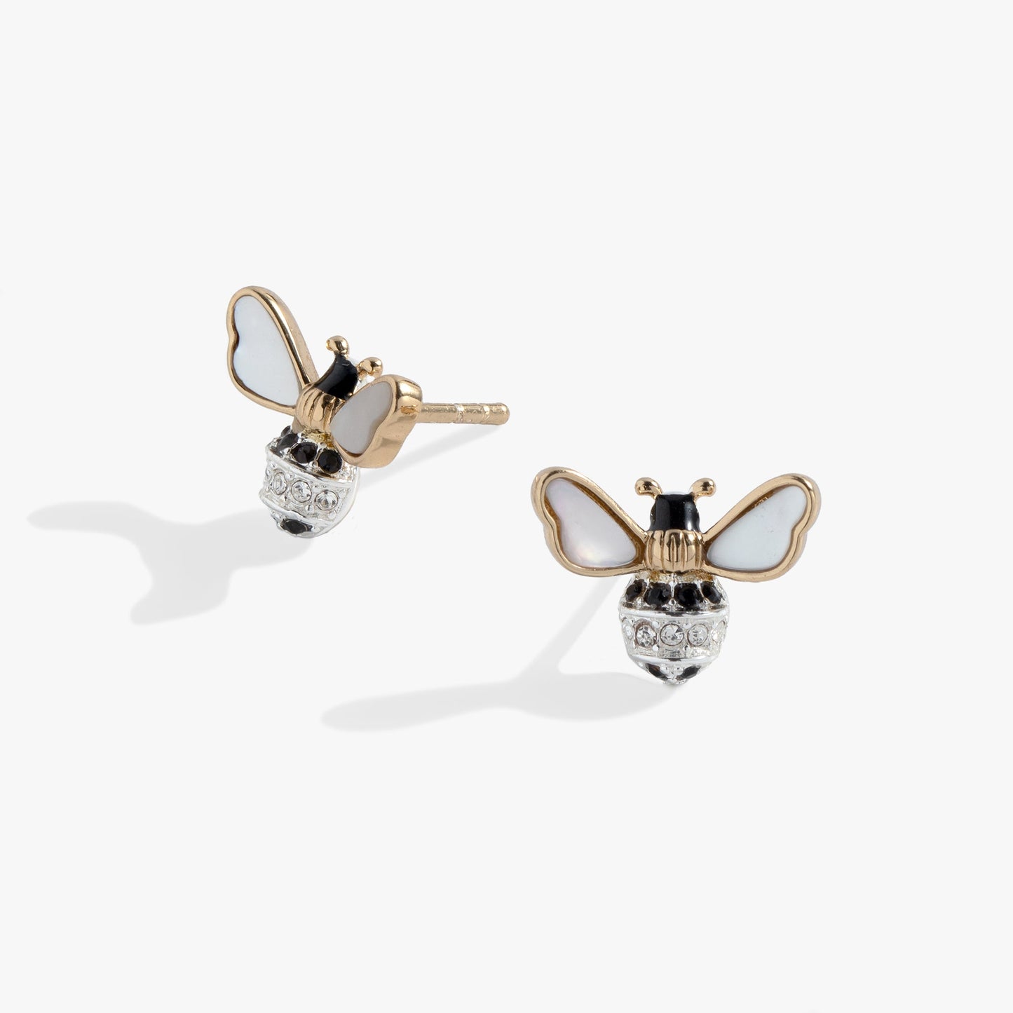 Bee Stud Earrings Two Tone