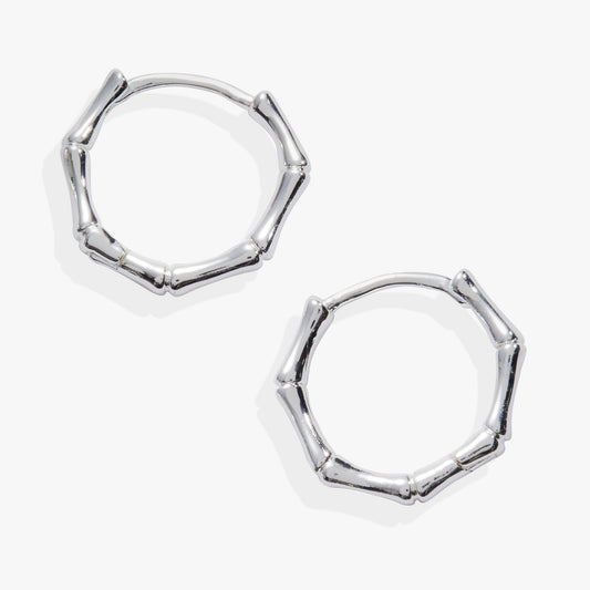 Bamboo Huggie Silver