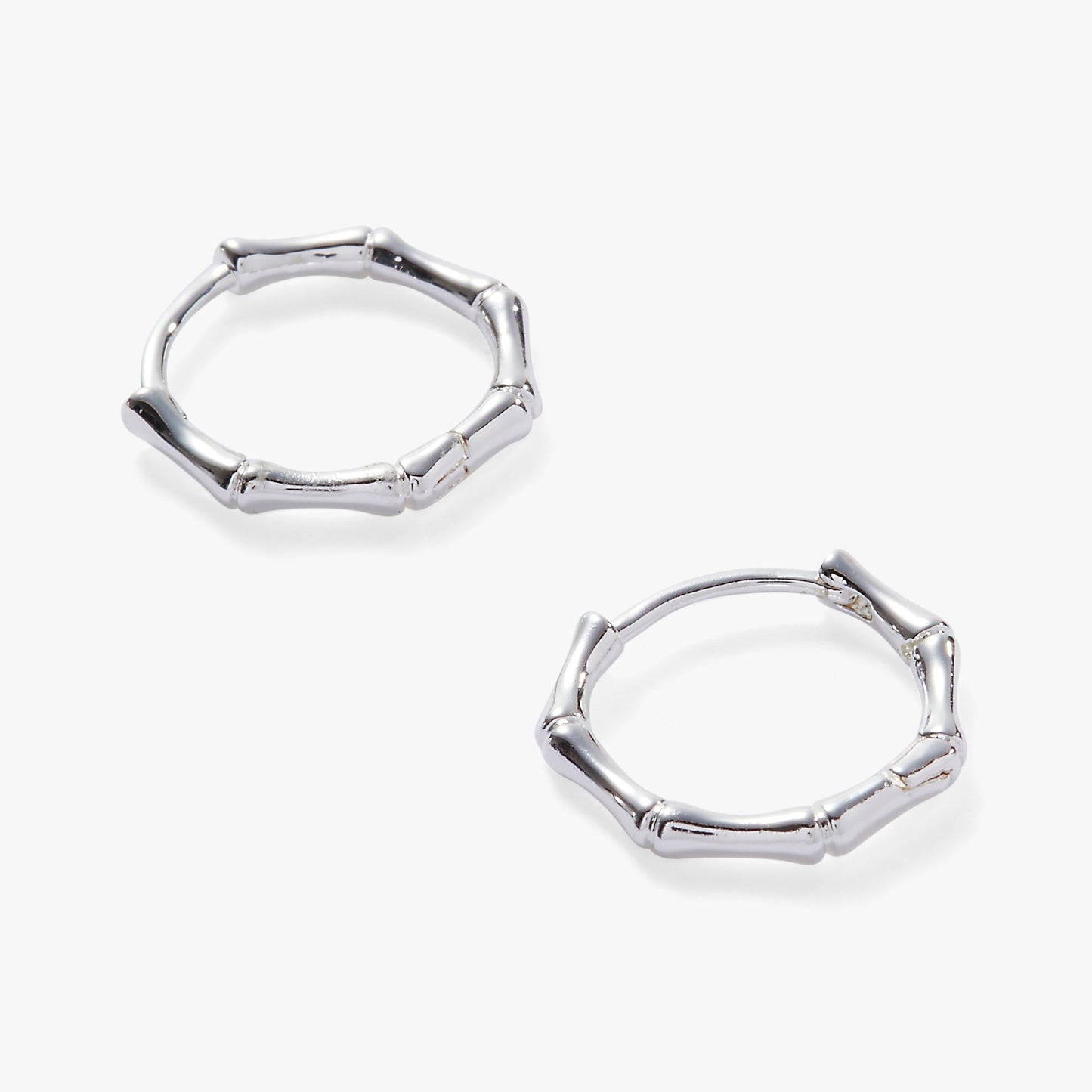 Bamboo Huggie Silver