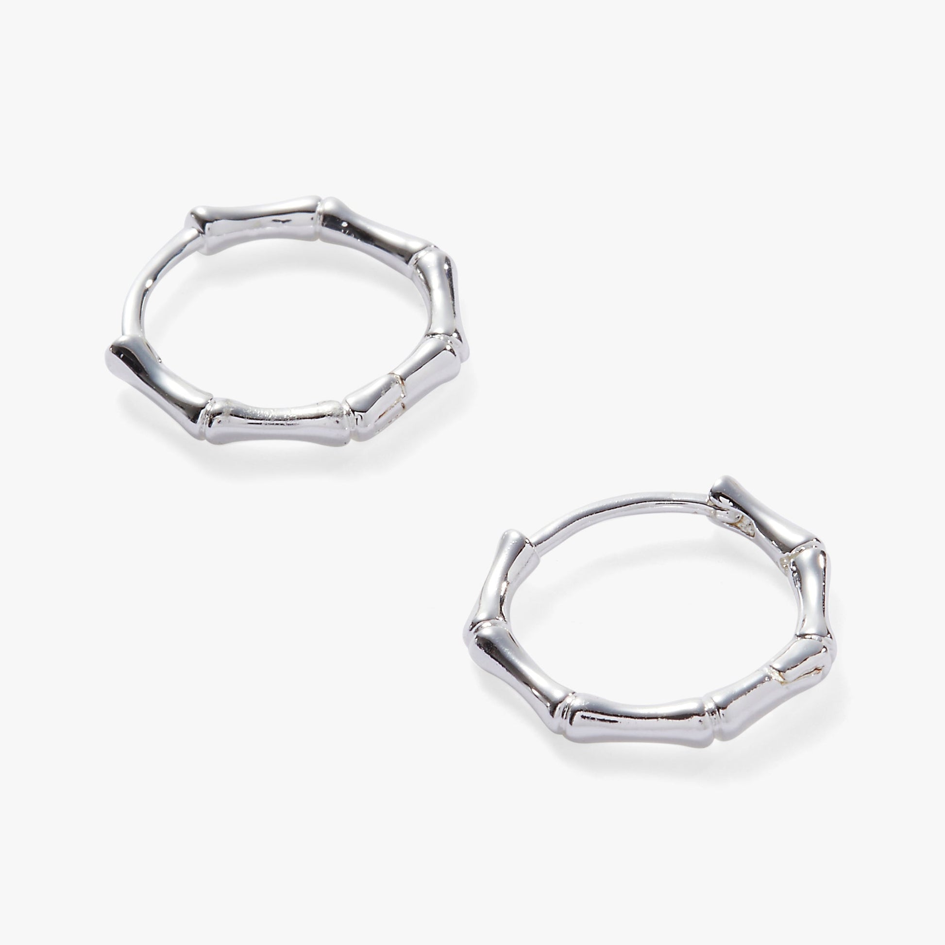 Bamboo Huggie Silver