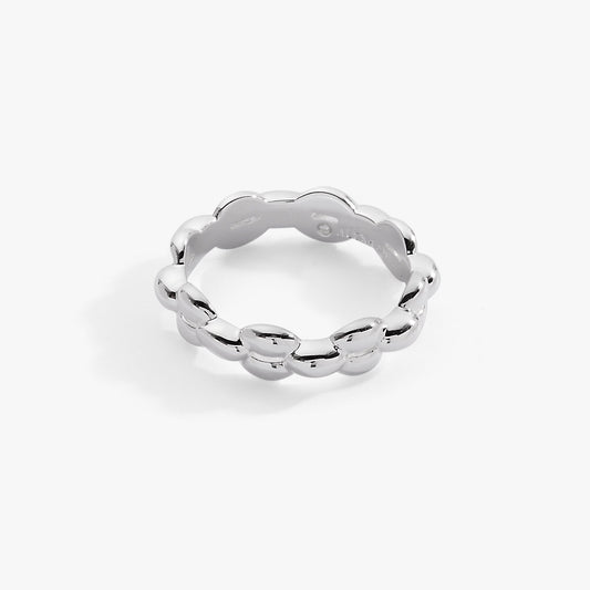Puffy Frozen Chain Ring Silver