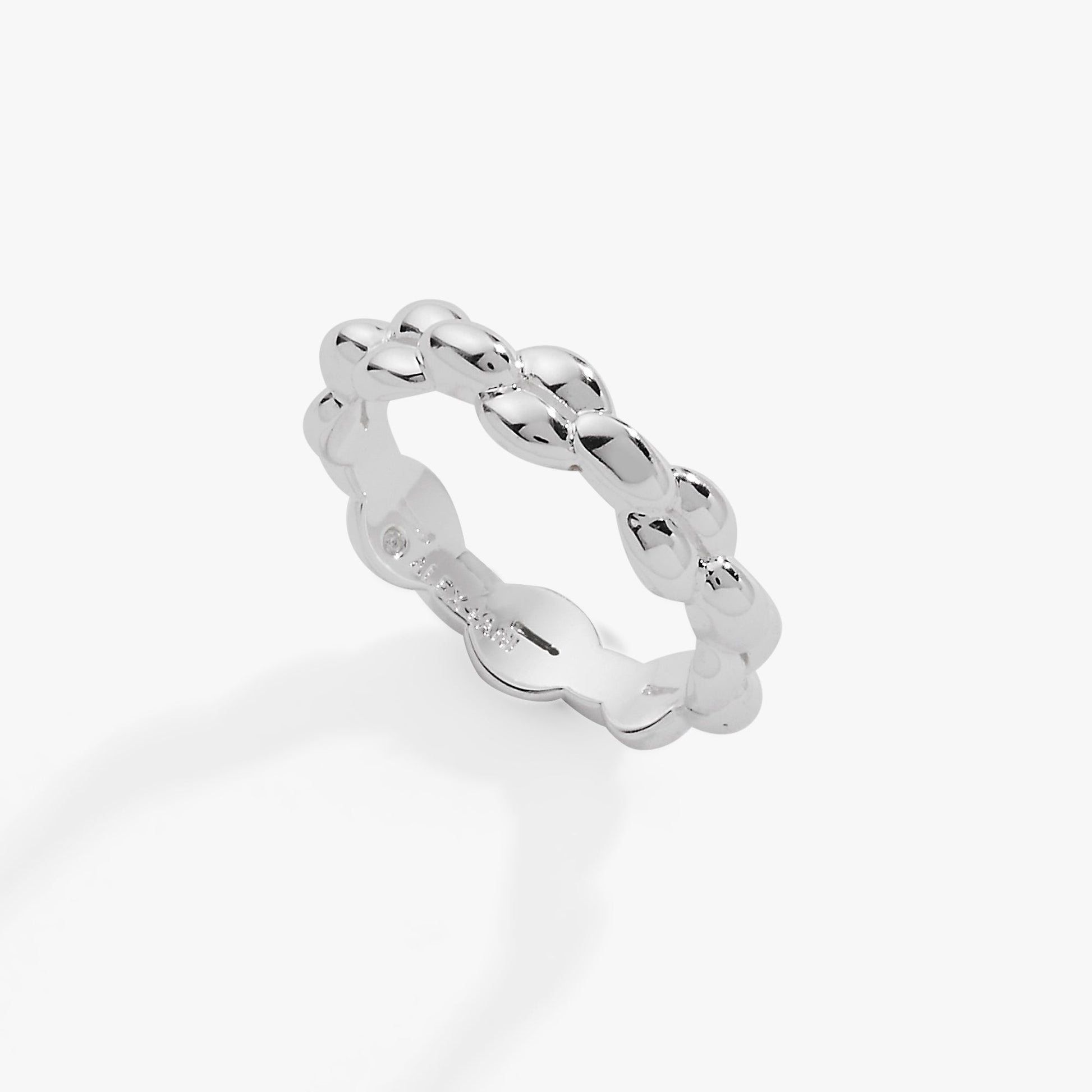 Puffy Frozen Chain Ring Silver