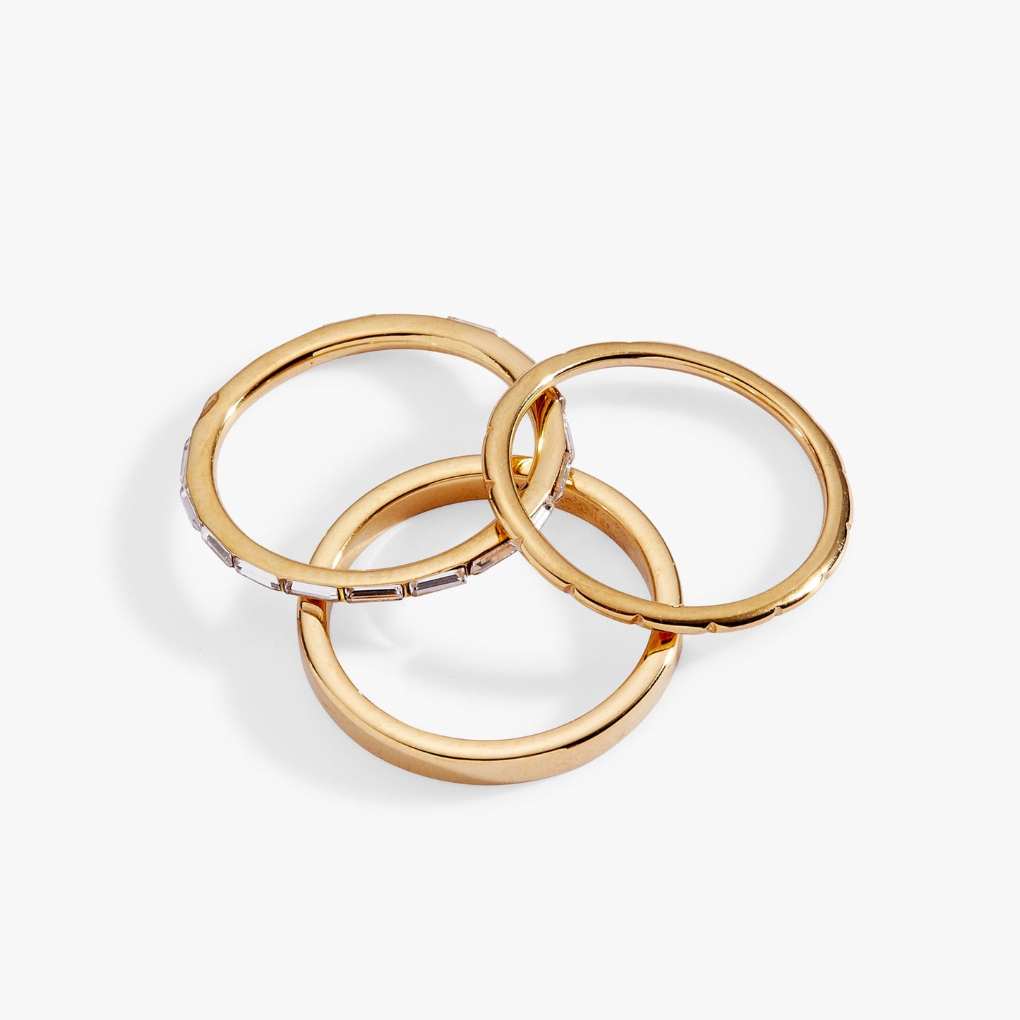3 ring set-baguette Stainless Steel Gold