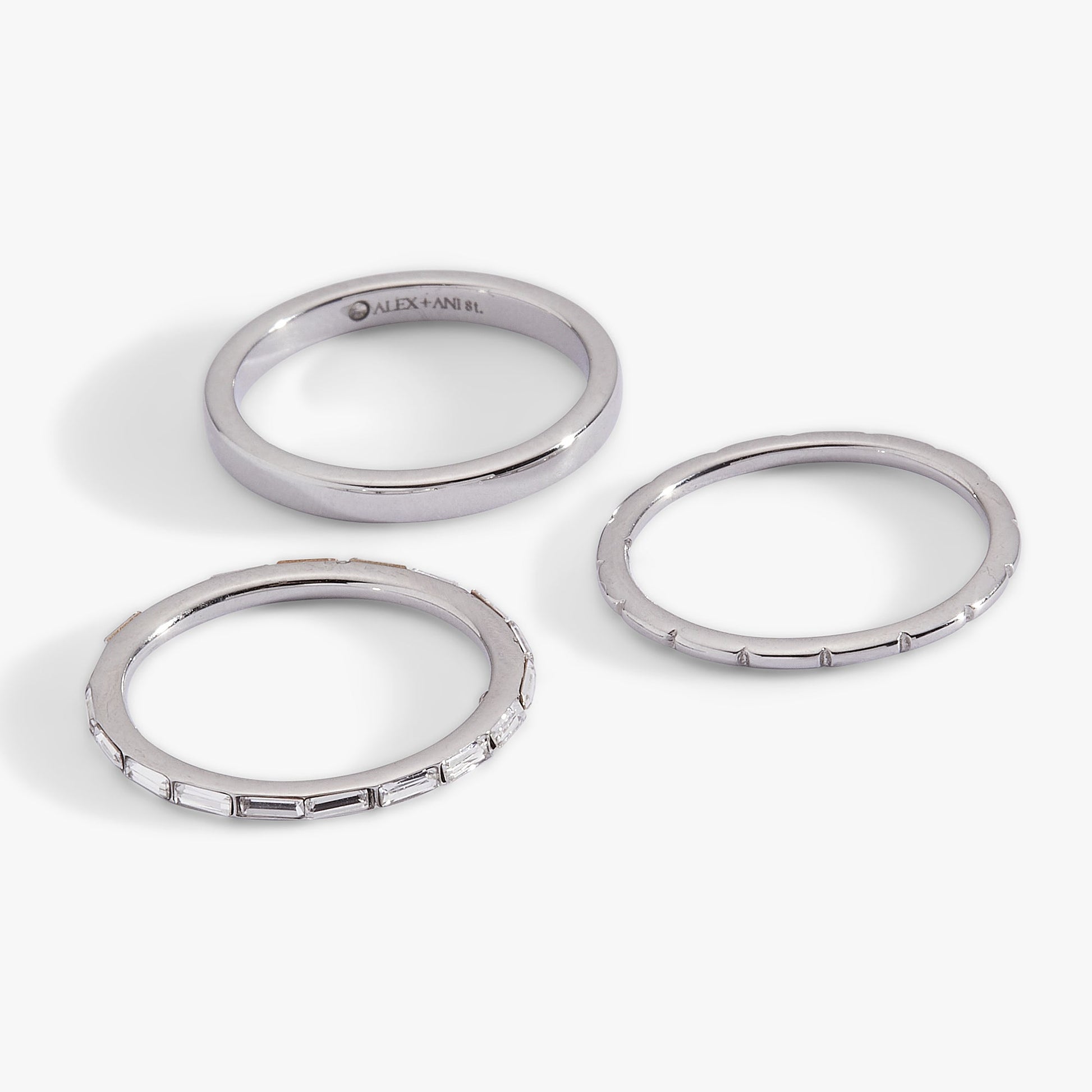 3 ring set-baguette Stainless Steel Gold