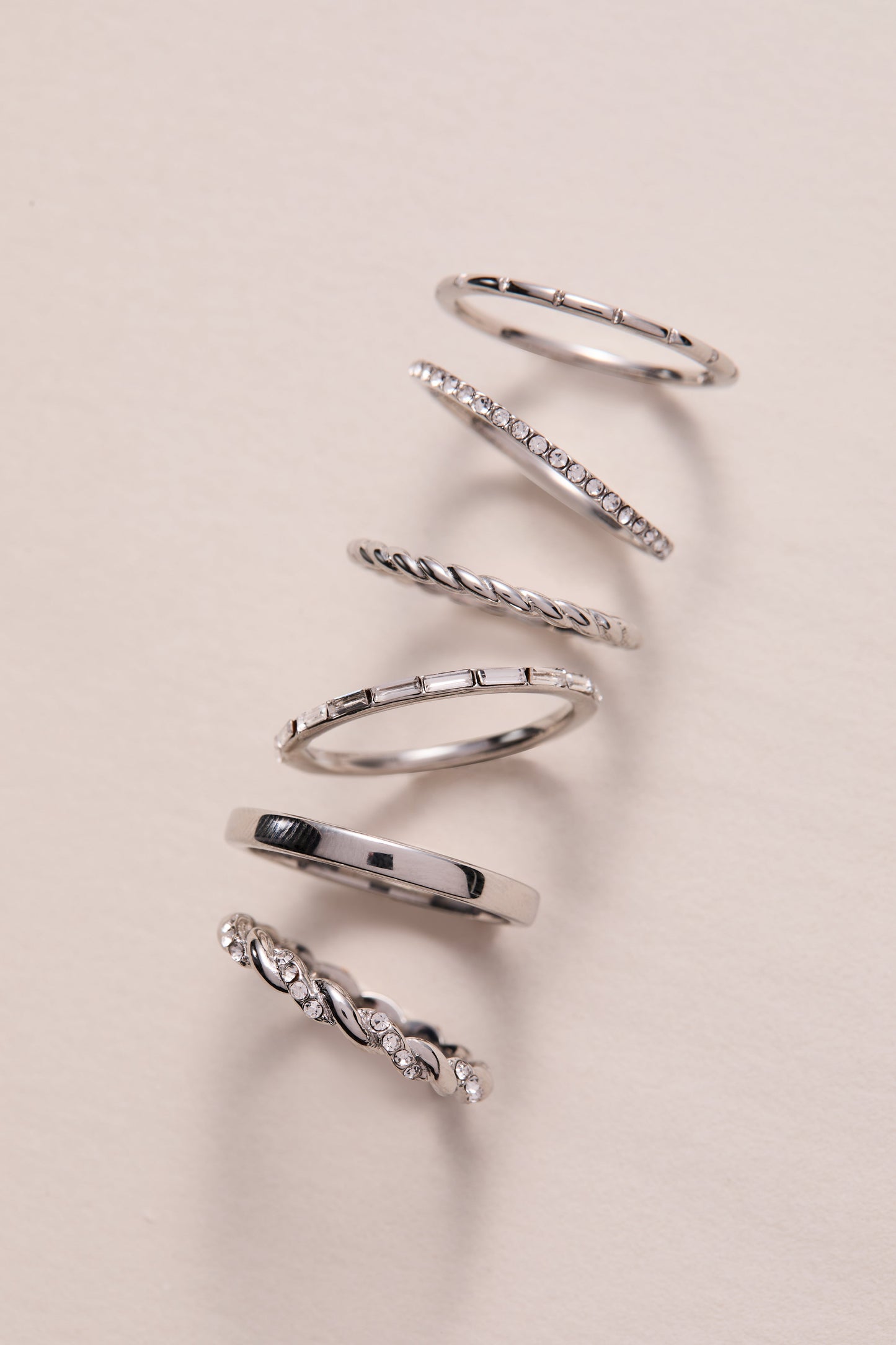 3 ring set-baguette Stainless Steel Gold