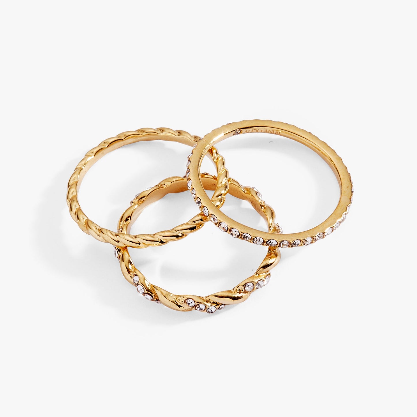 3 ring set-rope Stainless Steel Silver