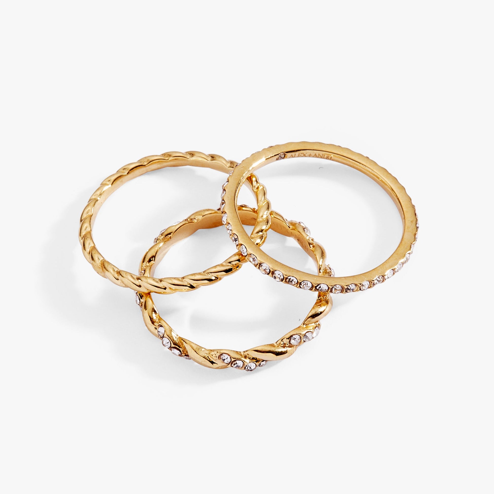 3 ring set-rope Stainless Steel Silver