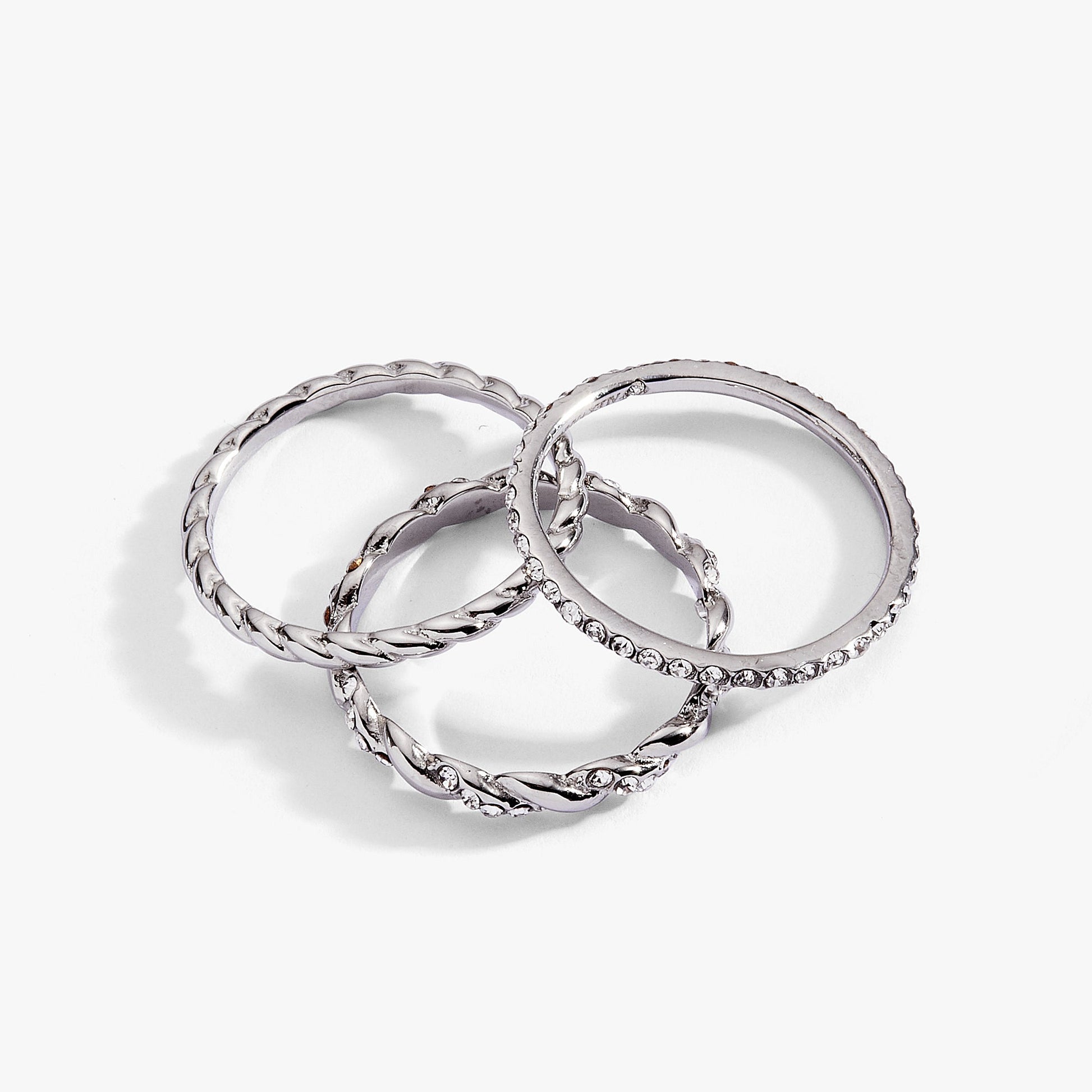 3 ring set-rope Stainless Steel Silver