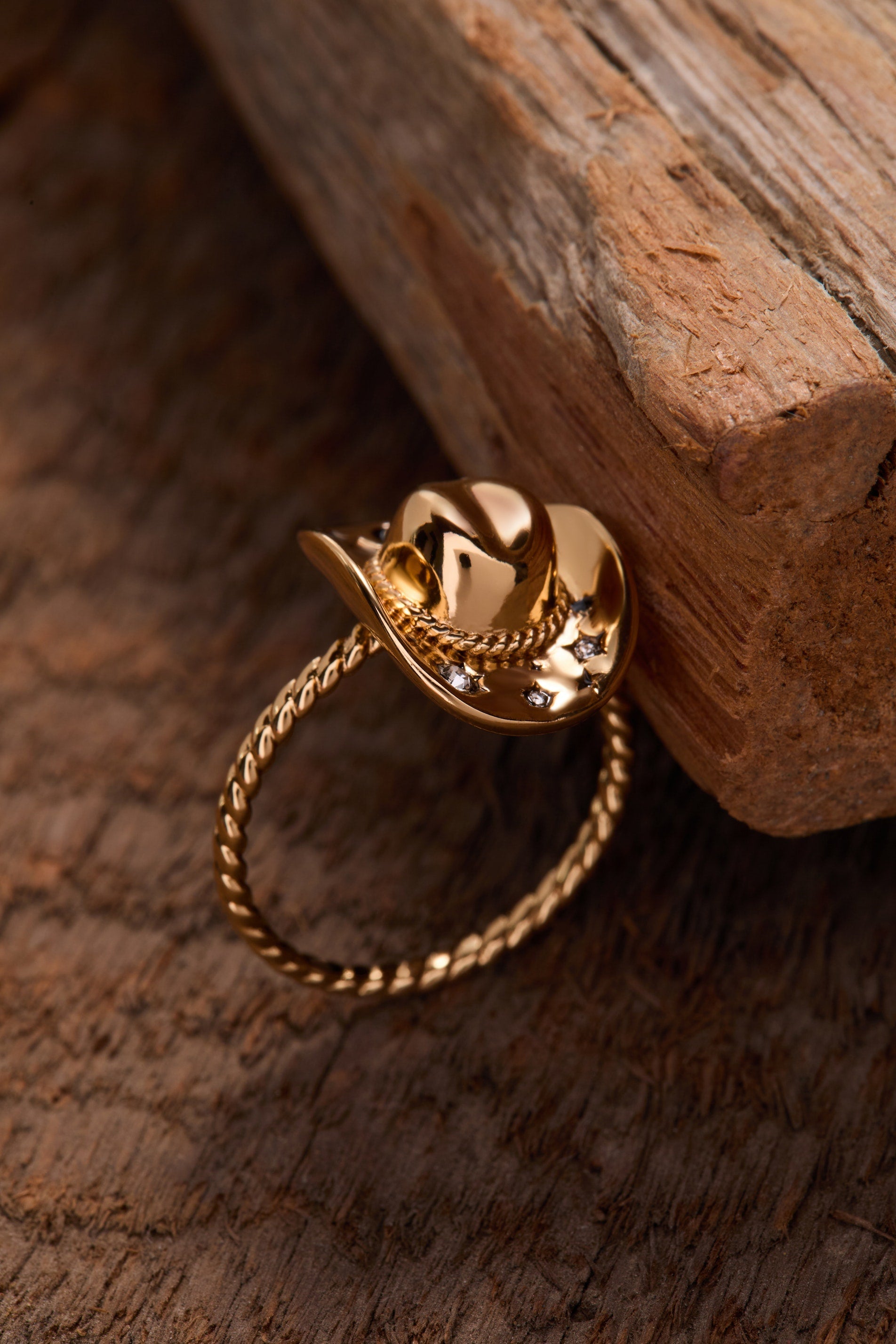 Cowgirl Hat Ring Gold