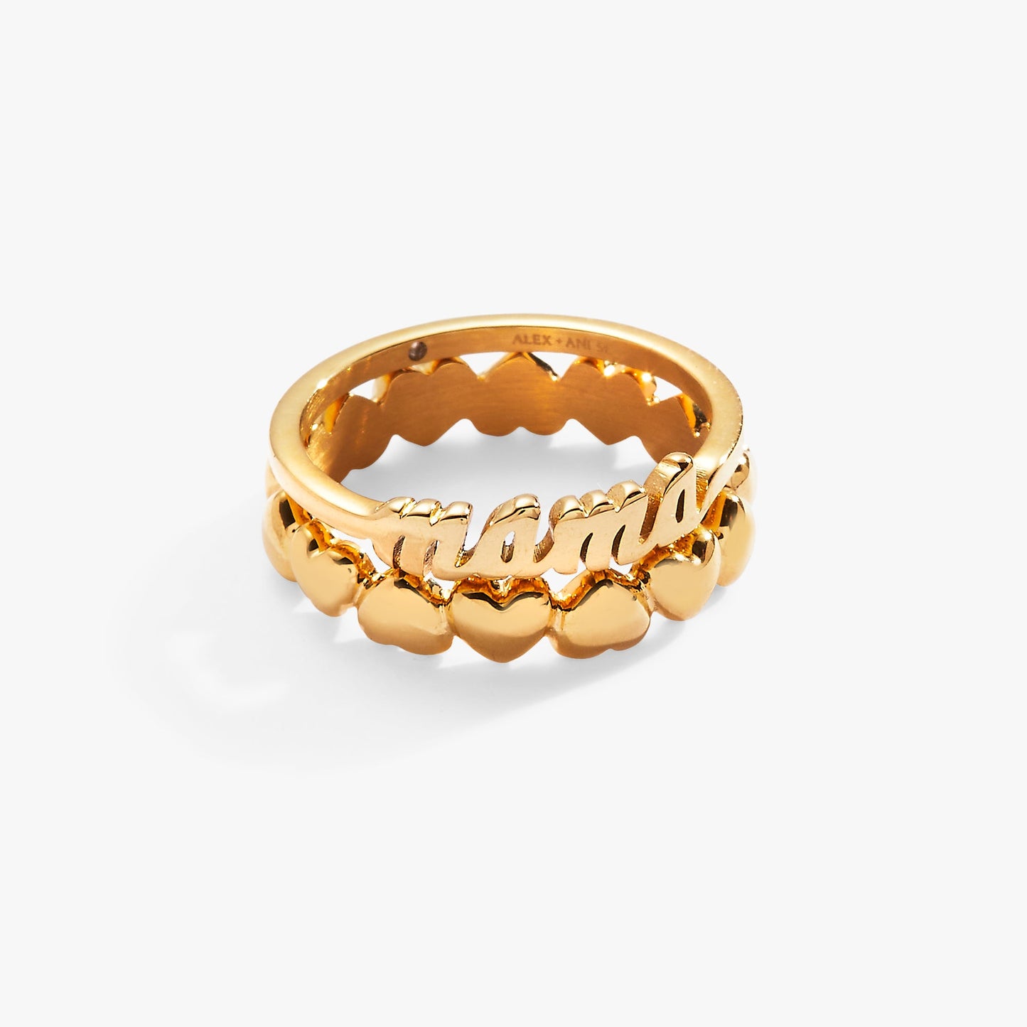 Mama Ring Set of 2 Stainless Steel Gold