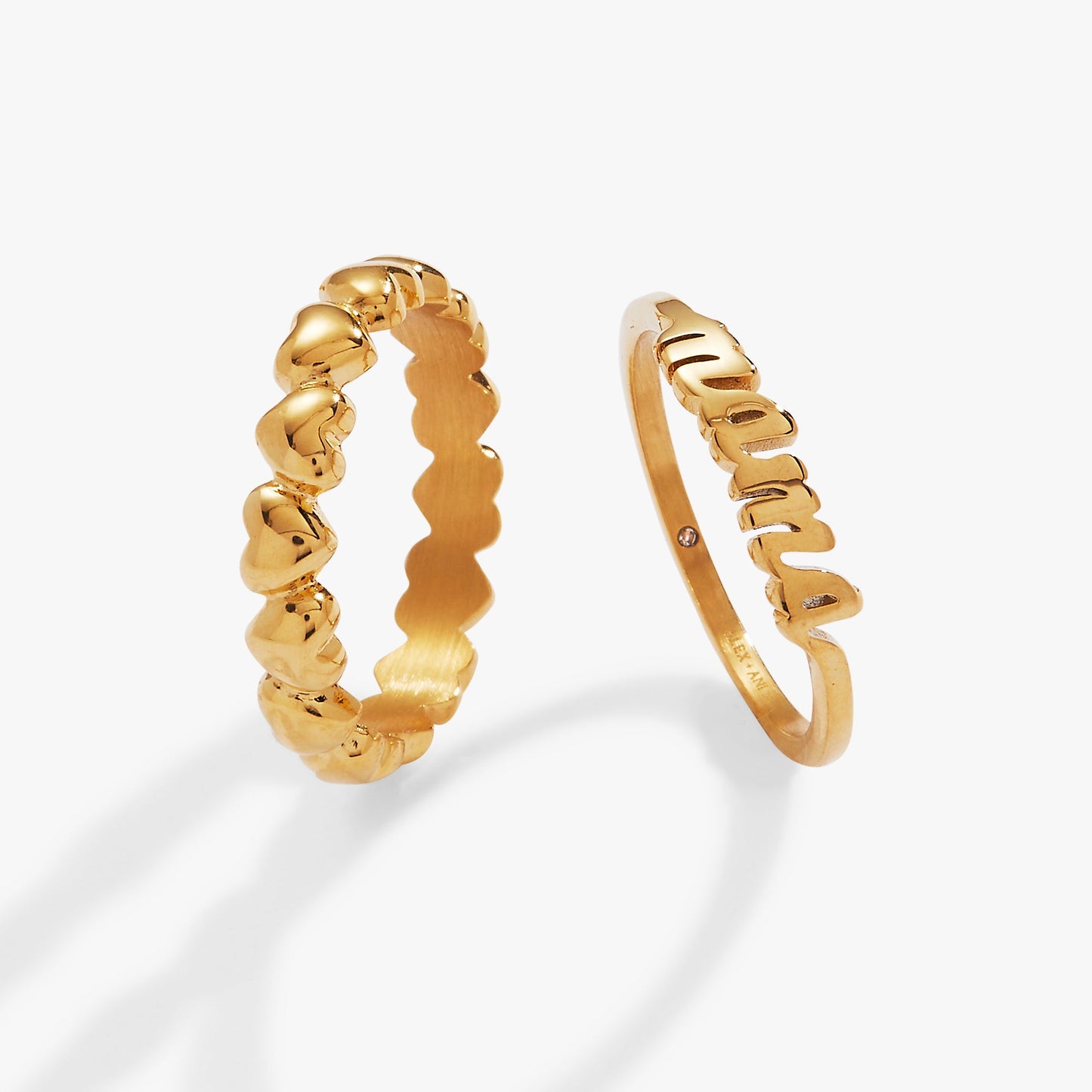Mama Ring Set of 2 Stainless Steel Gold