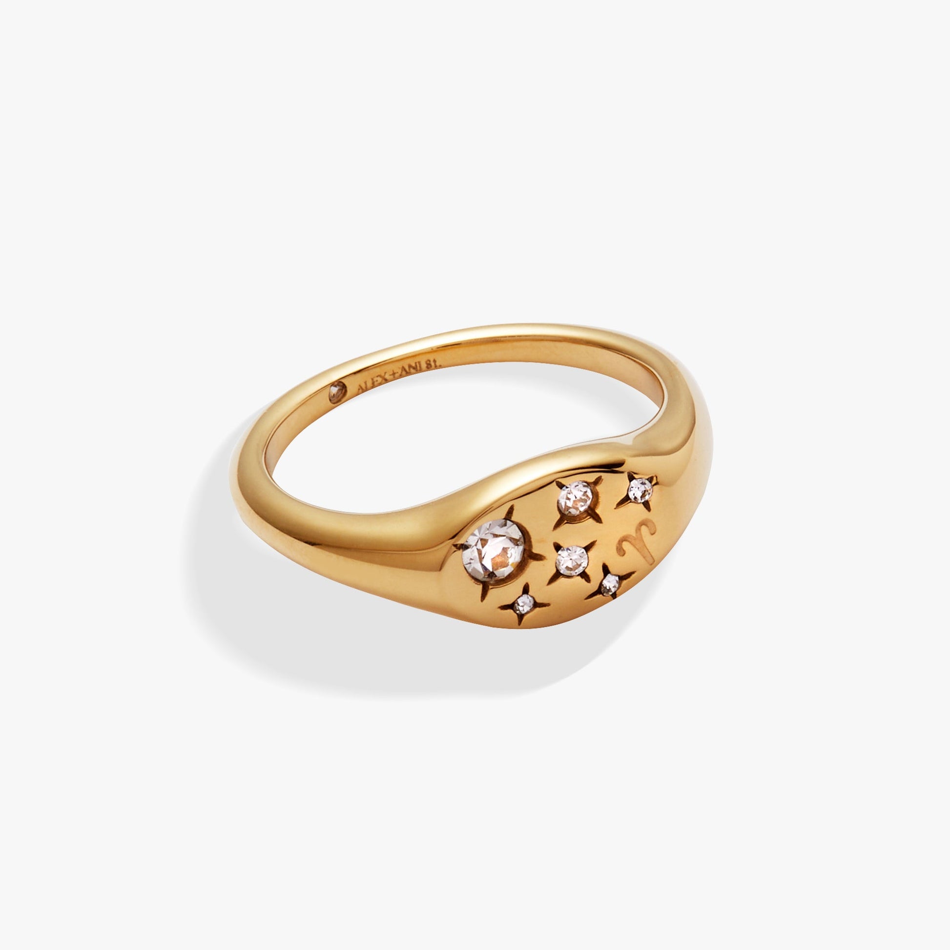 Aries Zodiac Ring Stainless Steel Gold