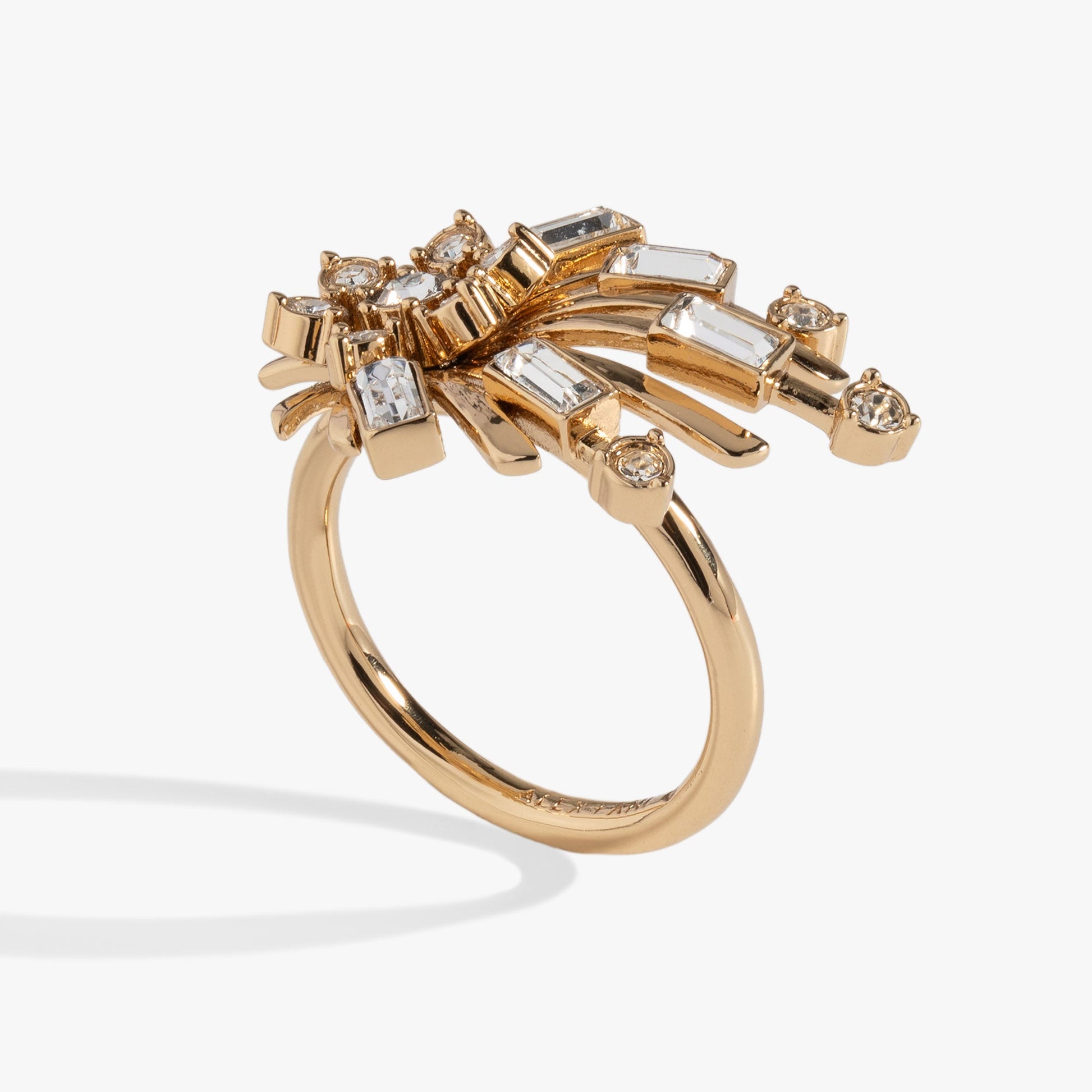 Festive Sparkle Statement Ring Gold
