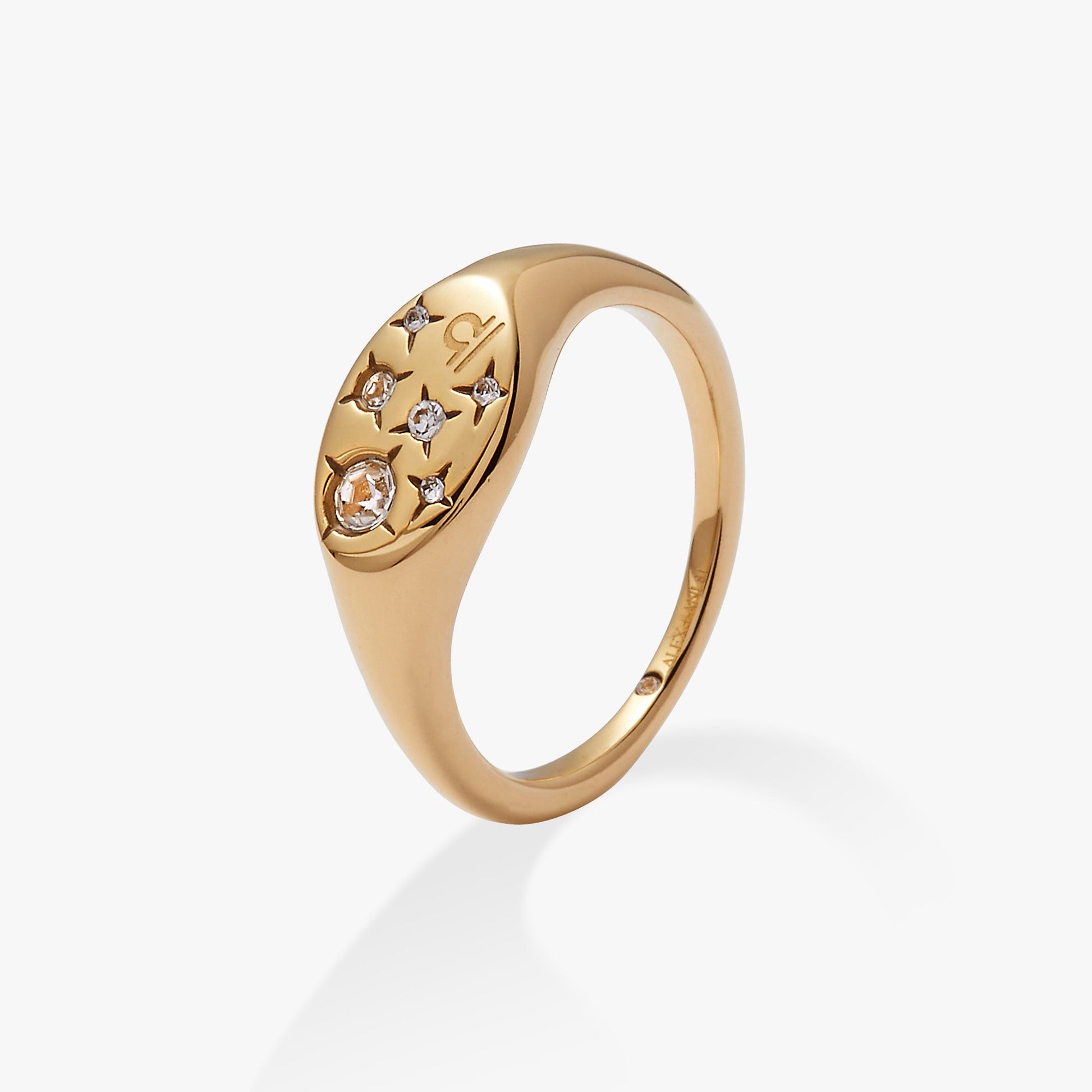 Libra Zodiac Ring Stainless Steel Gold