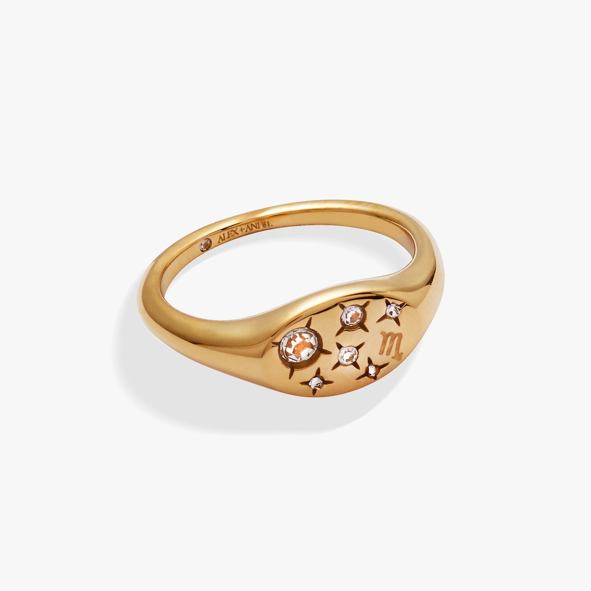 Scorpio Zodiac Ring Stainless Steel Gold