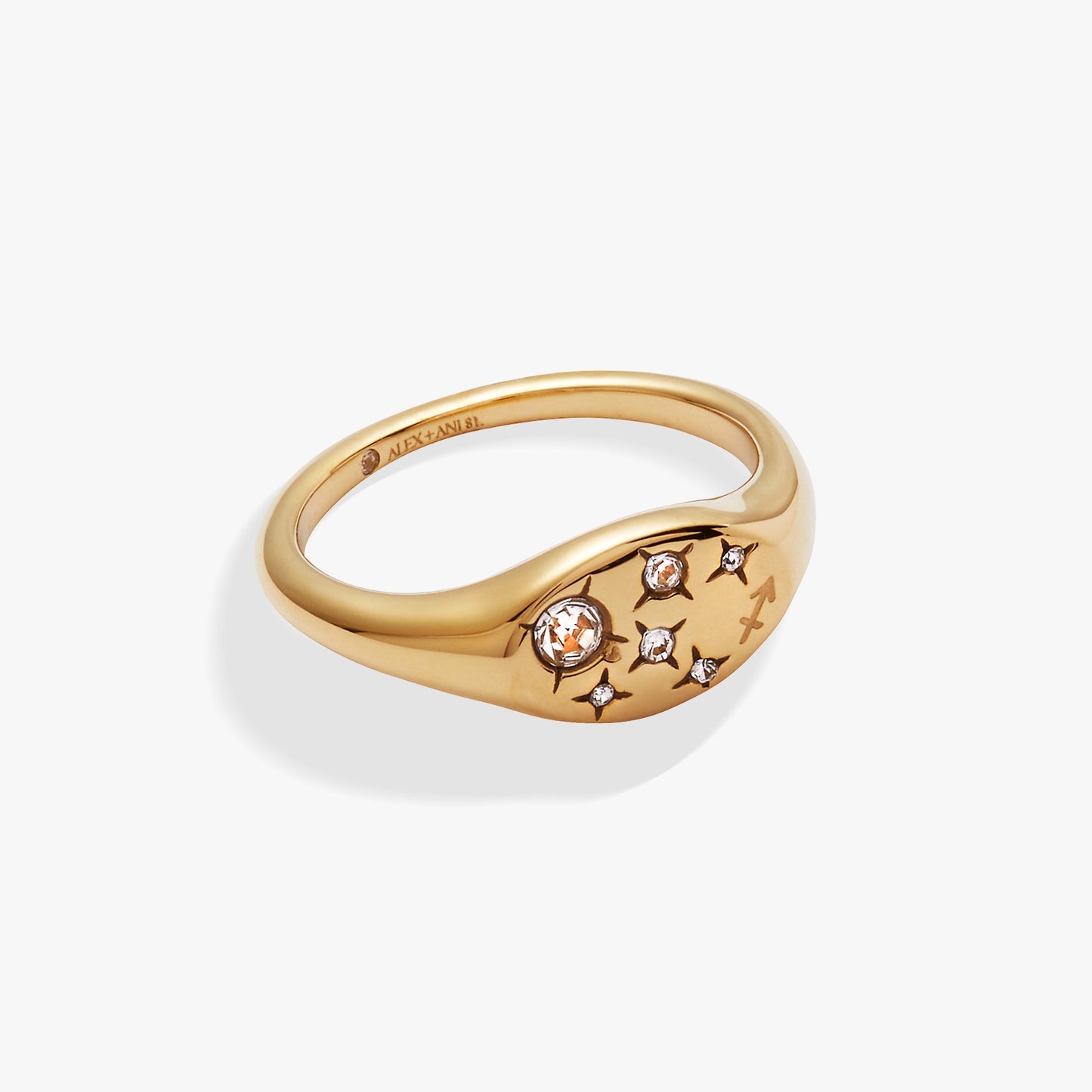 Sagittarius Zodiac Ring Stainless Steel Gold