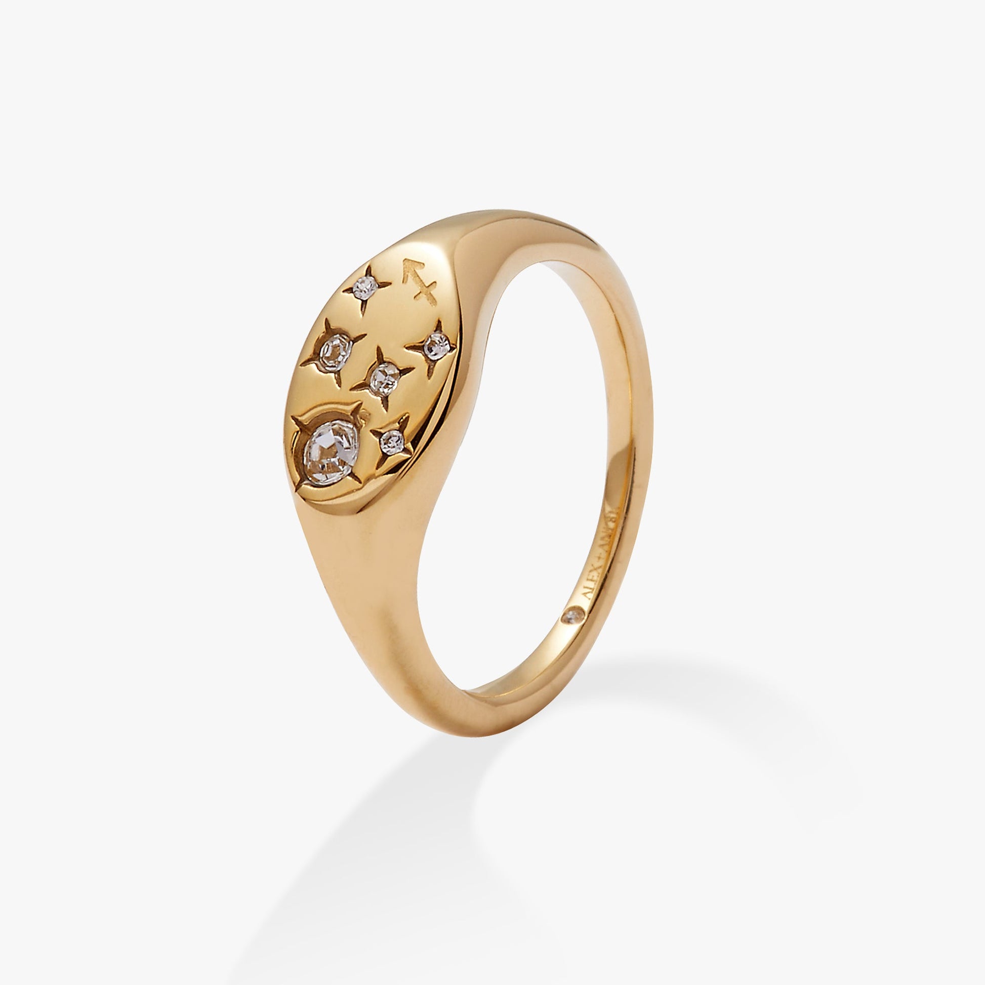 Sagittarius Zodiac Ring Stainless Steel Gold