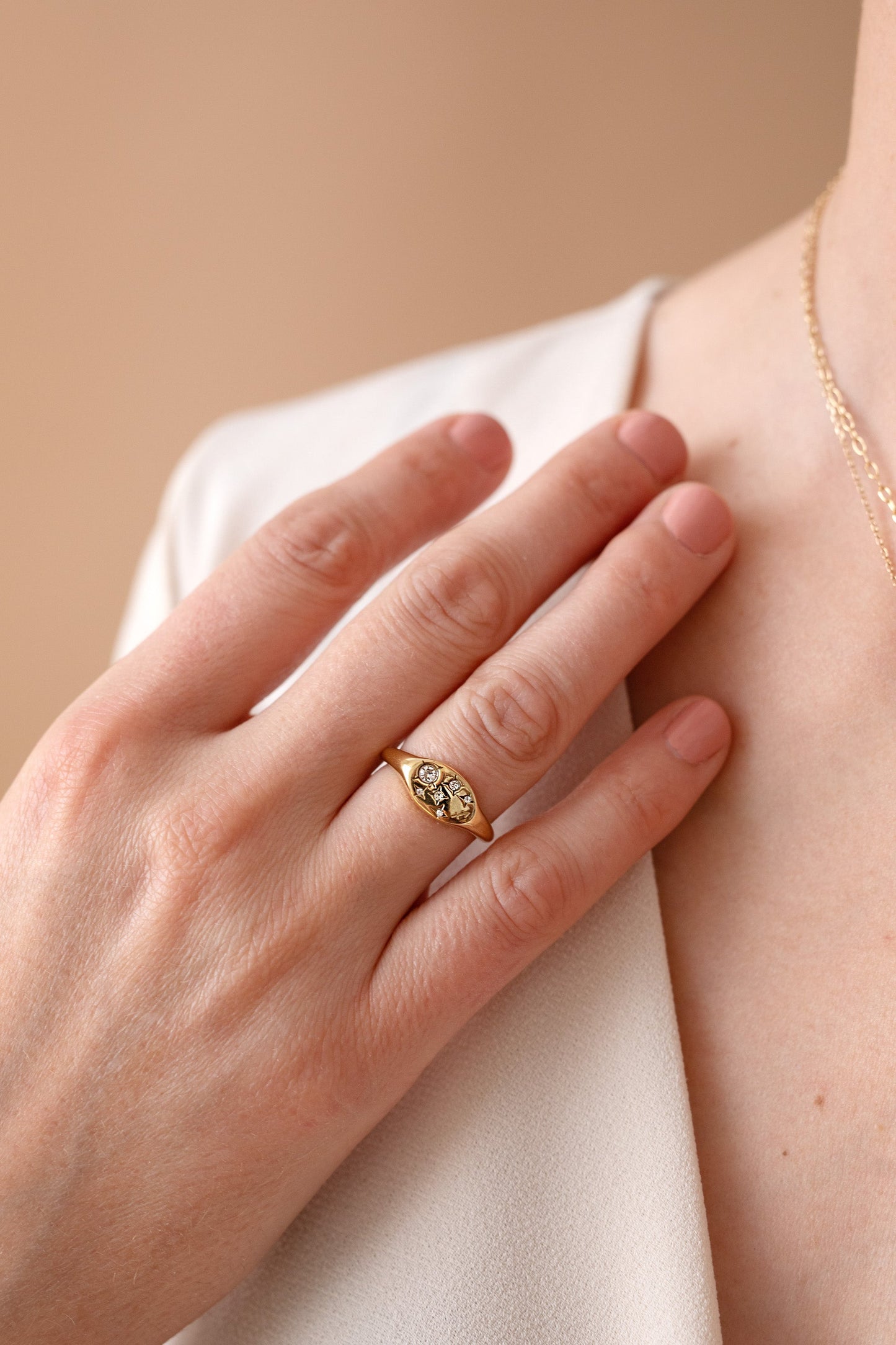 Sagittarius Zodiac Ring Stainless Steel Gold