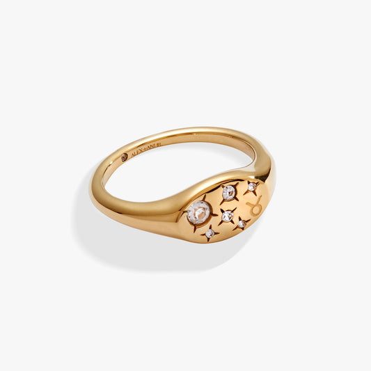 Taurus Zodiac Ring Stainless Steel Gold