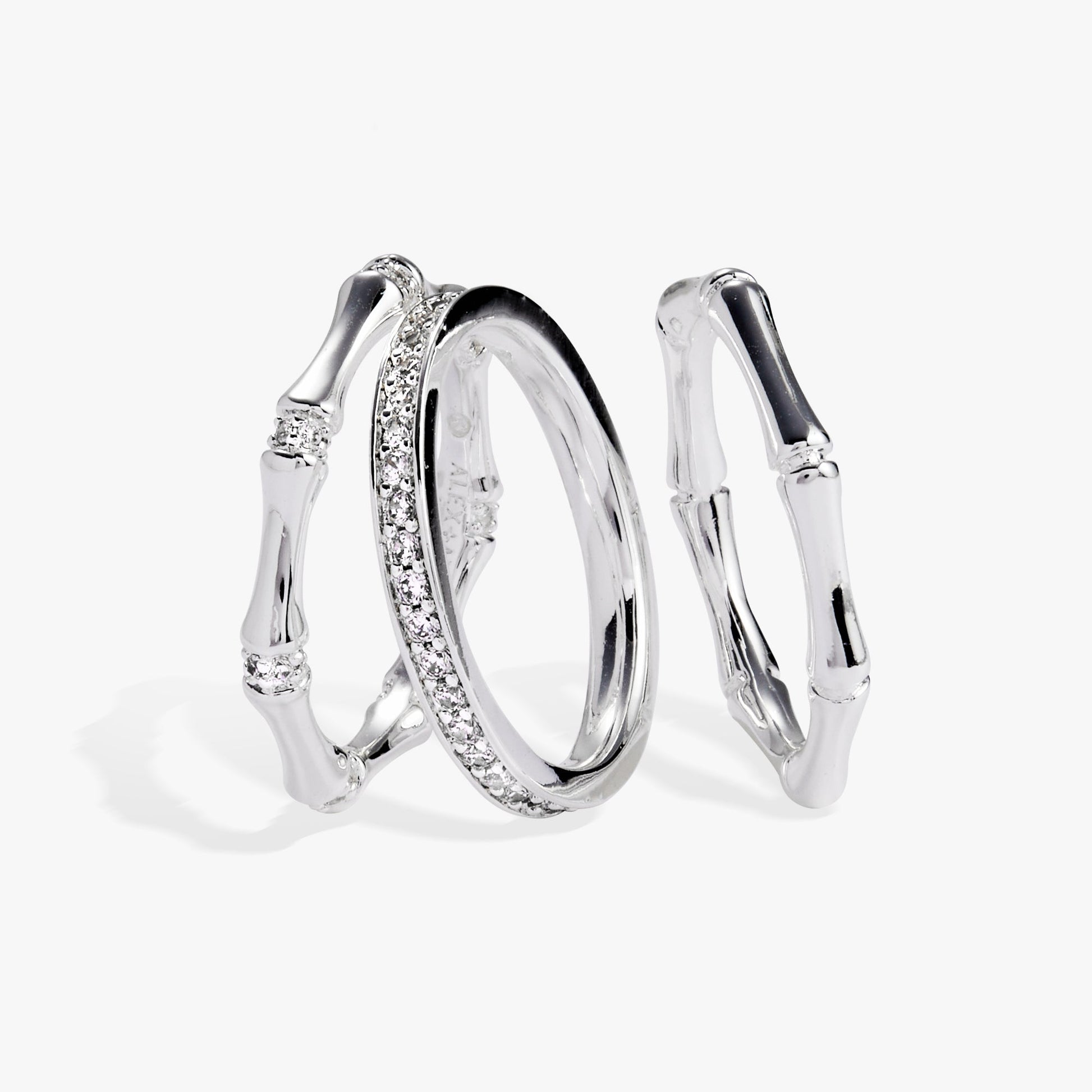 Bamboo Trio Ring Set Gold