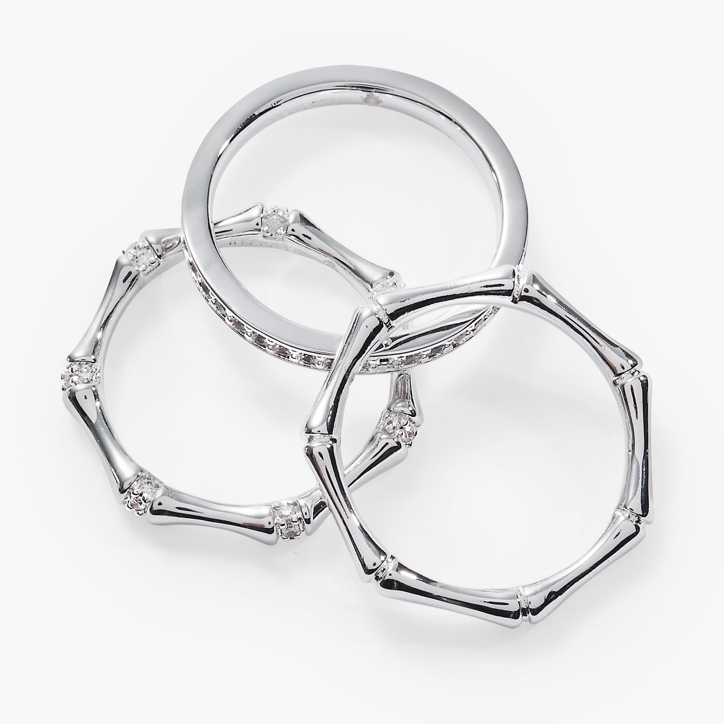 Bamboo Trio Ring Set Gold
