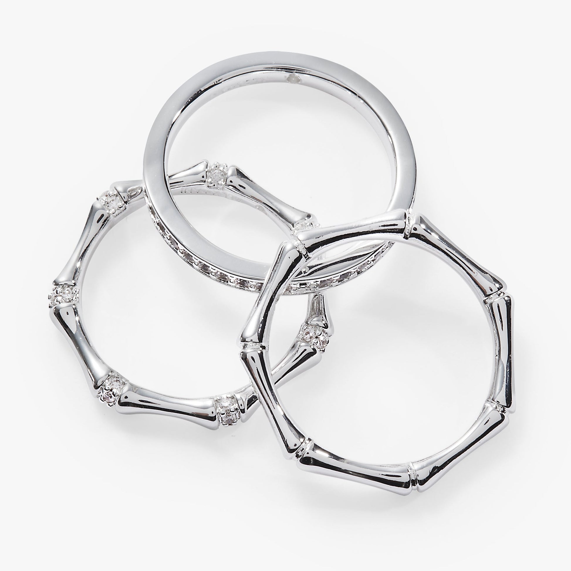Bamboo Trio Ring Set Gold
