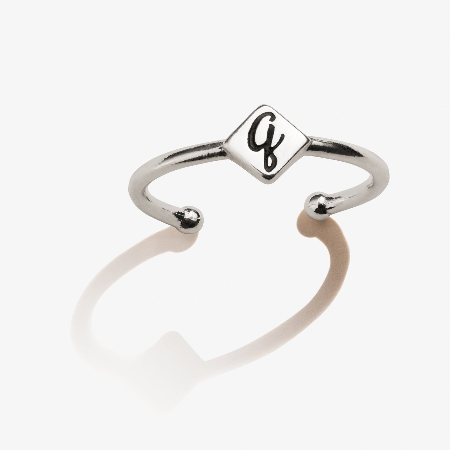 Initial Q Ring, Adjustable - Alex and Ani .925 Sterling Silver