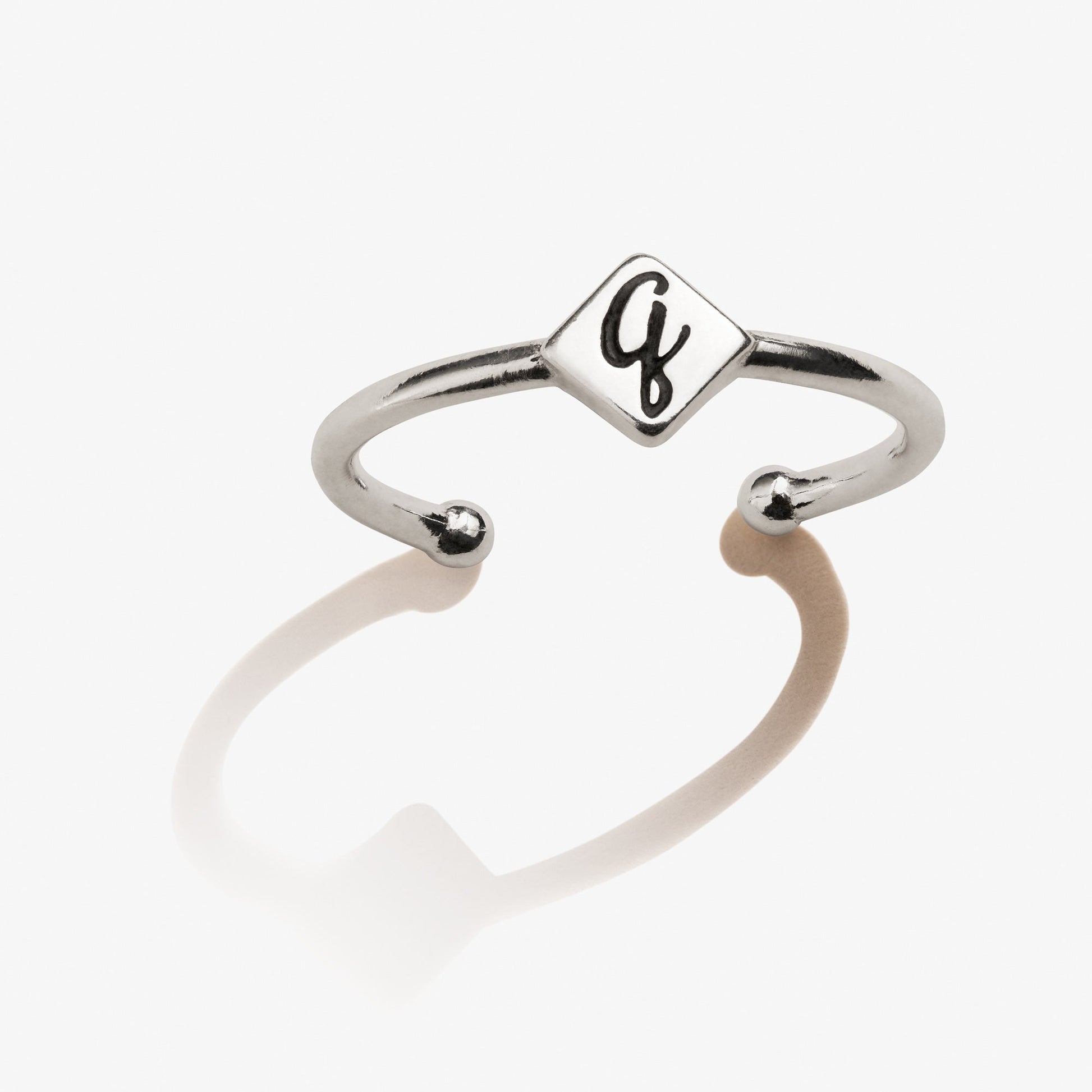 Initial Q Ring, Adjustable - Alex and Ani .925 Sterling Silver