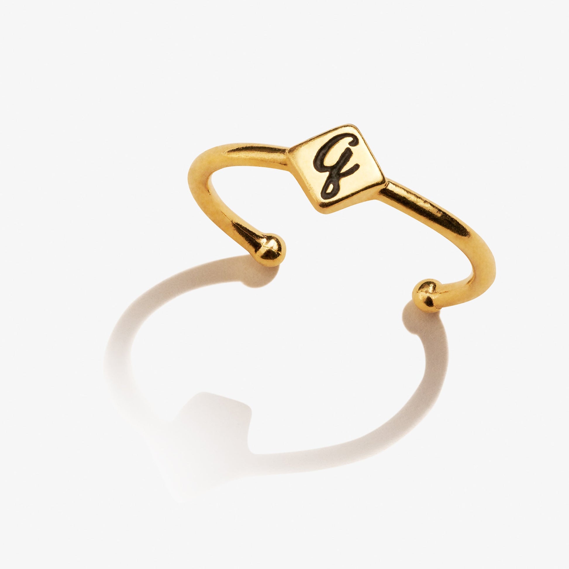 Initial Q Ring, Adjustable - Alex and Ani .925 Sterling Silver