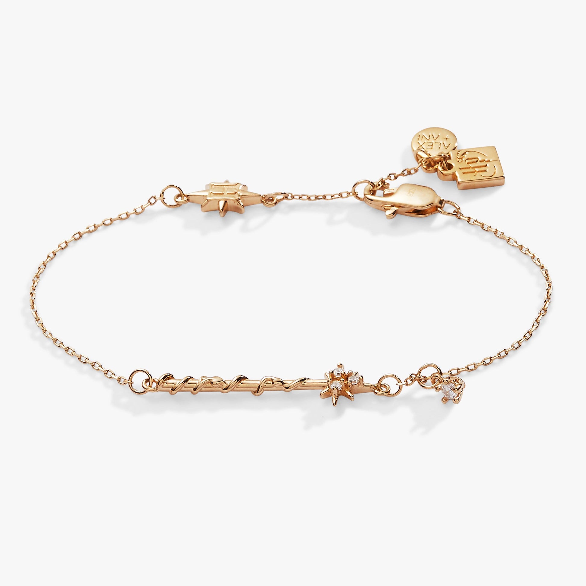 Harry Potter Hermione Wand Bracelet 14kt Gold Over Sterling Silver