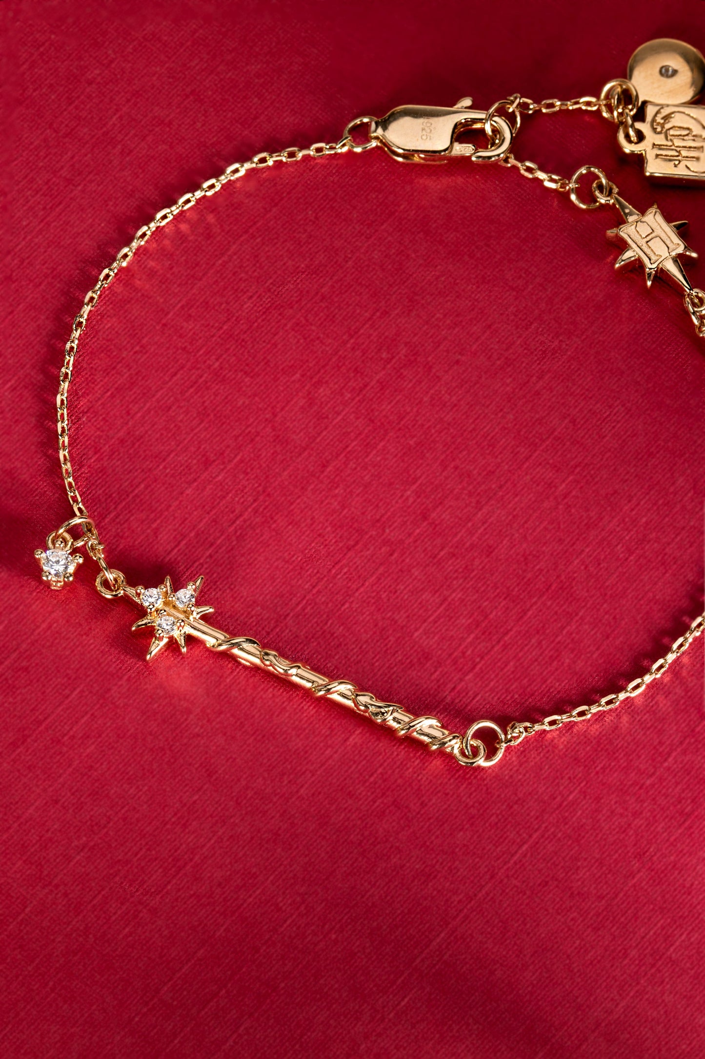 Harry Potter Hermione Wand Bracelet 14kt Gold Over Sterling Silver