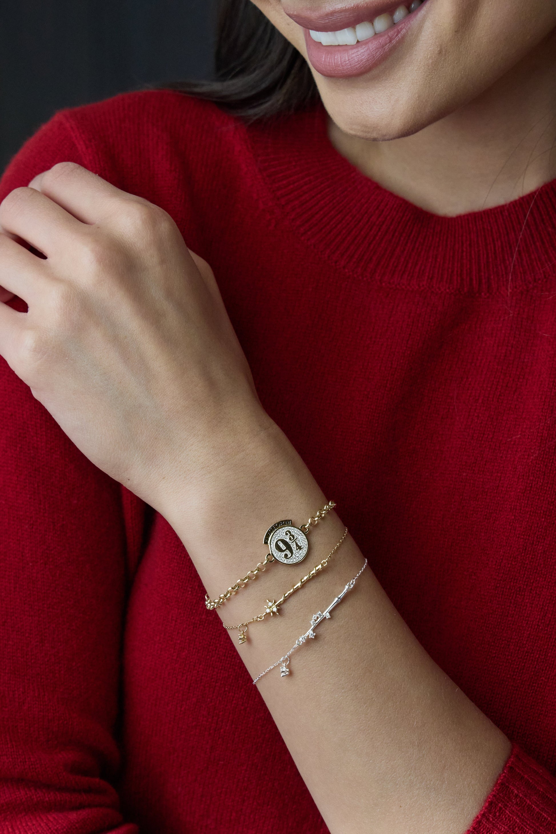 Harry Potter Hermione Wand Bracelet 14kt Gold Over Sterling Silver