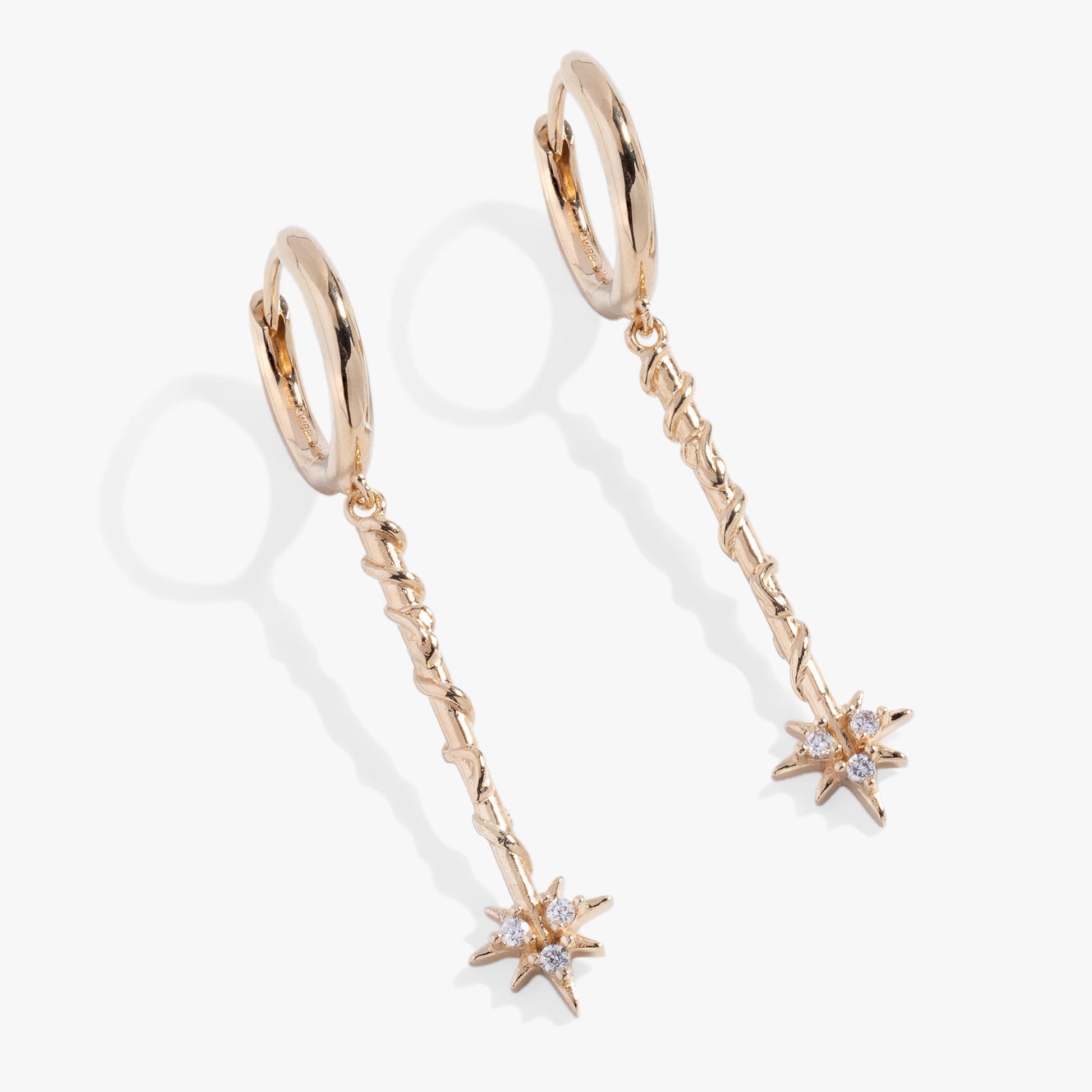 Harry Potter Hermione Wand Earrings 14kt Gold Over Sterling Silver