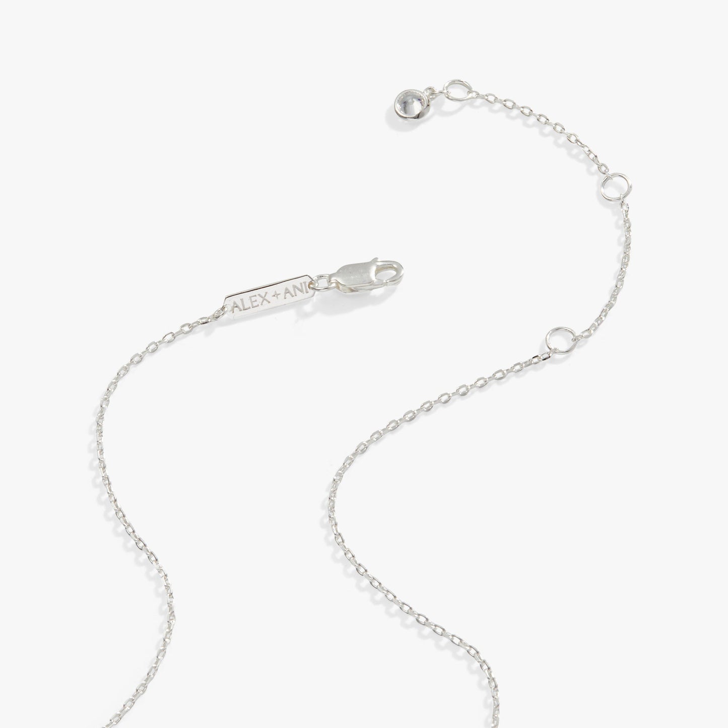 Butterfly + Crystal Necklace, Adjustable Sterling Silver