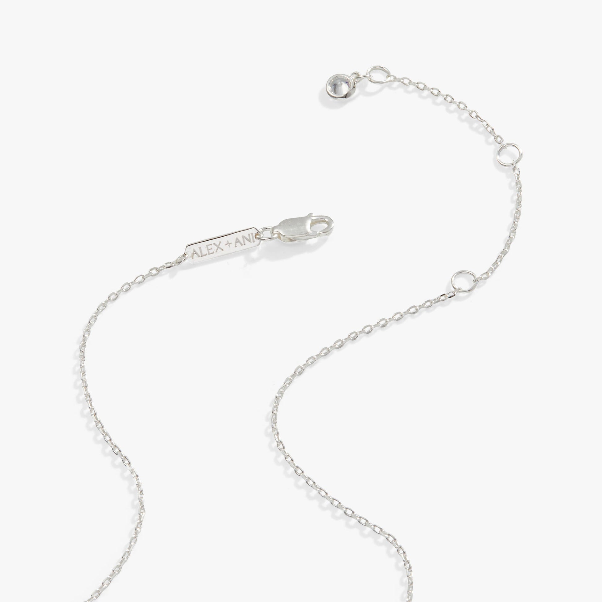 Butterfly + Crystal Necklace, Adjustable Sterling Silver