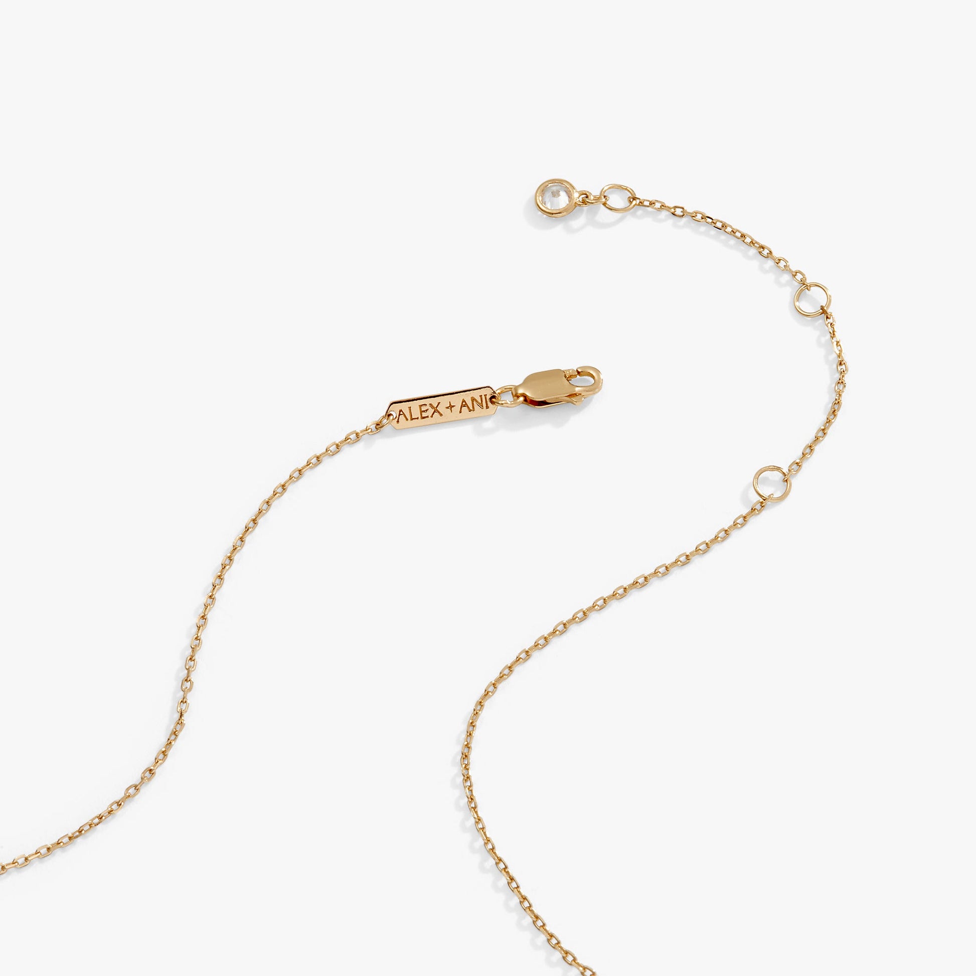 Butterfly + Crystal Necklace, Adjustable Sterling Silver