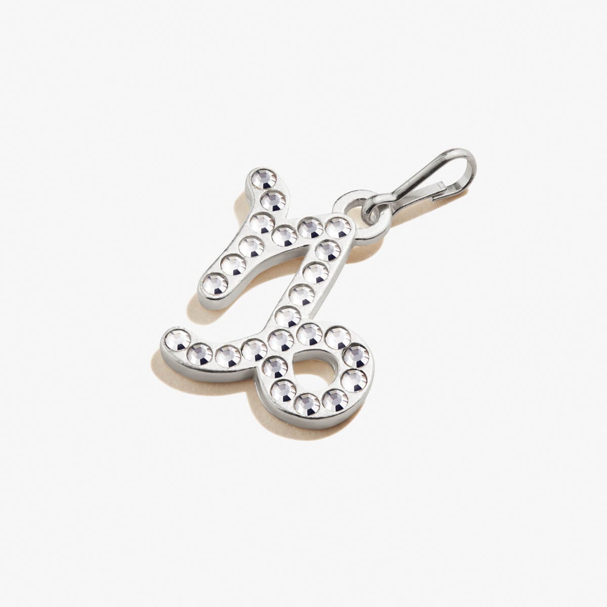 Capricorn Zodiac Charm with Crystals 14kt Gold Over Sterling Silver