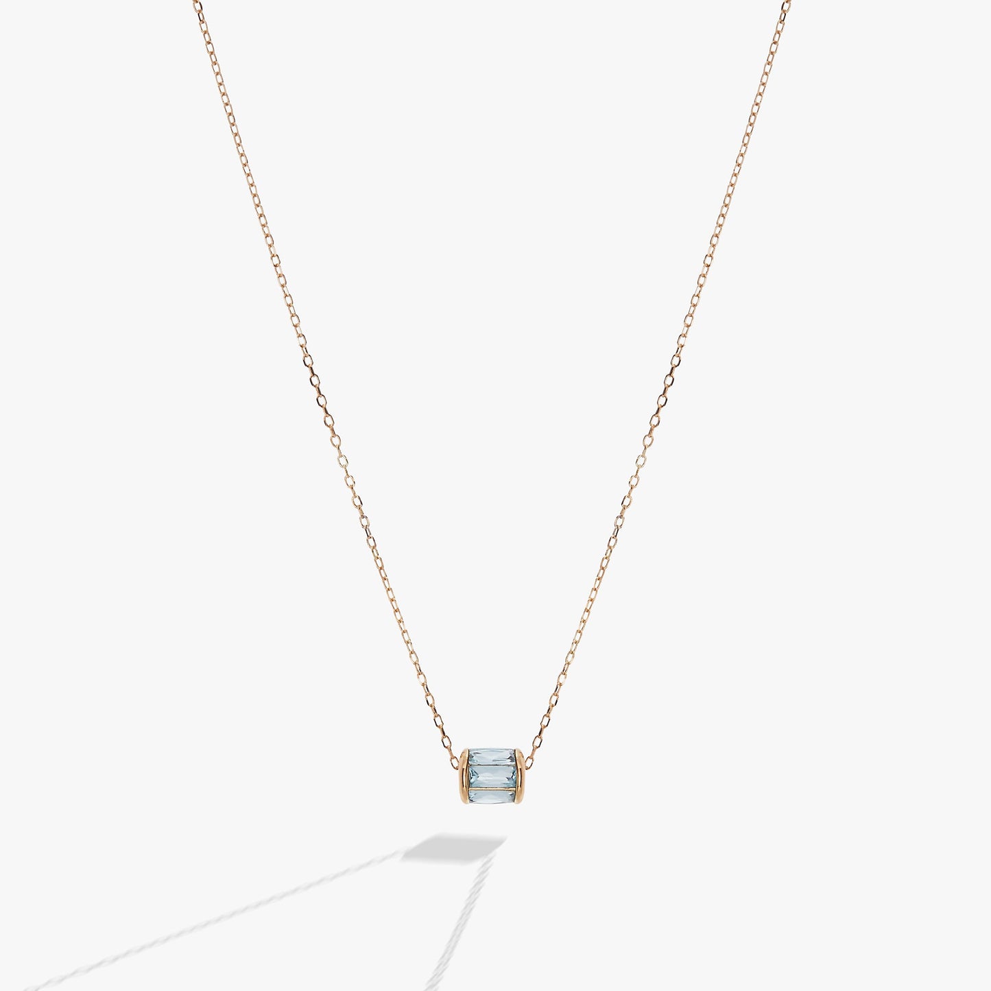 March Birthstone Precious Pendant Necklace 14kt Gold Over Sterling Silver