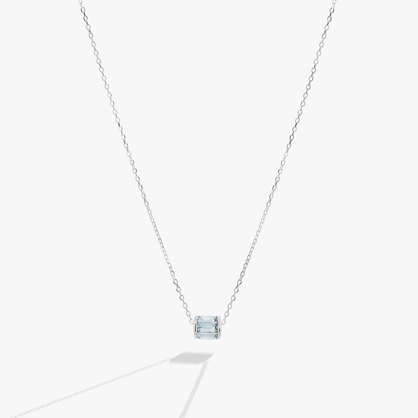 March Birthstone Precious Pendant Necklace 14kt Gold Over Sterling Silver