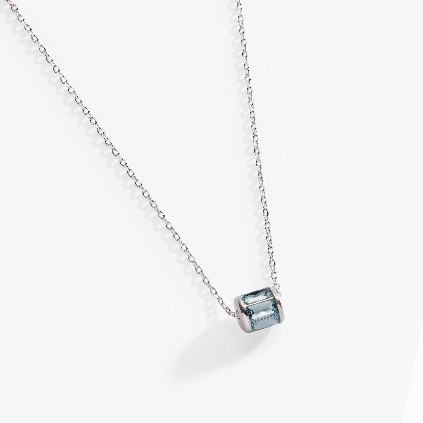 March Birthstone Precious Pendant Necklace 14kt Gold Over Sterling Silver