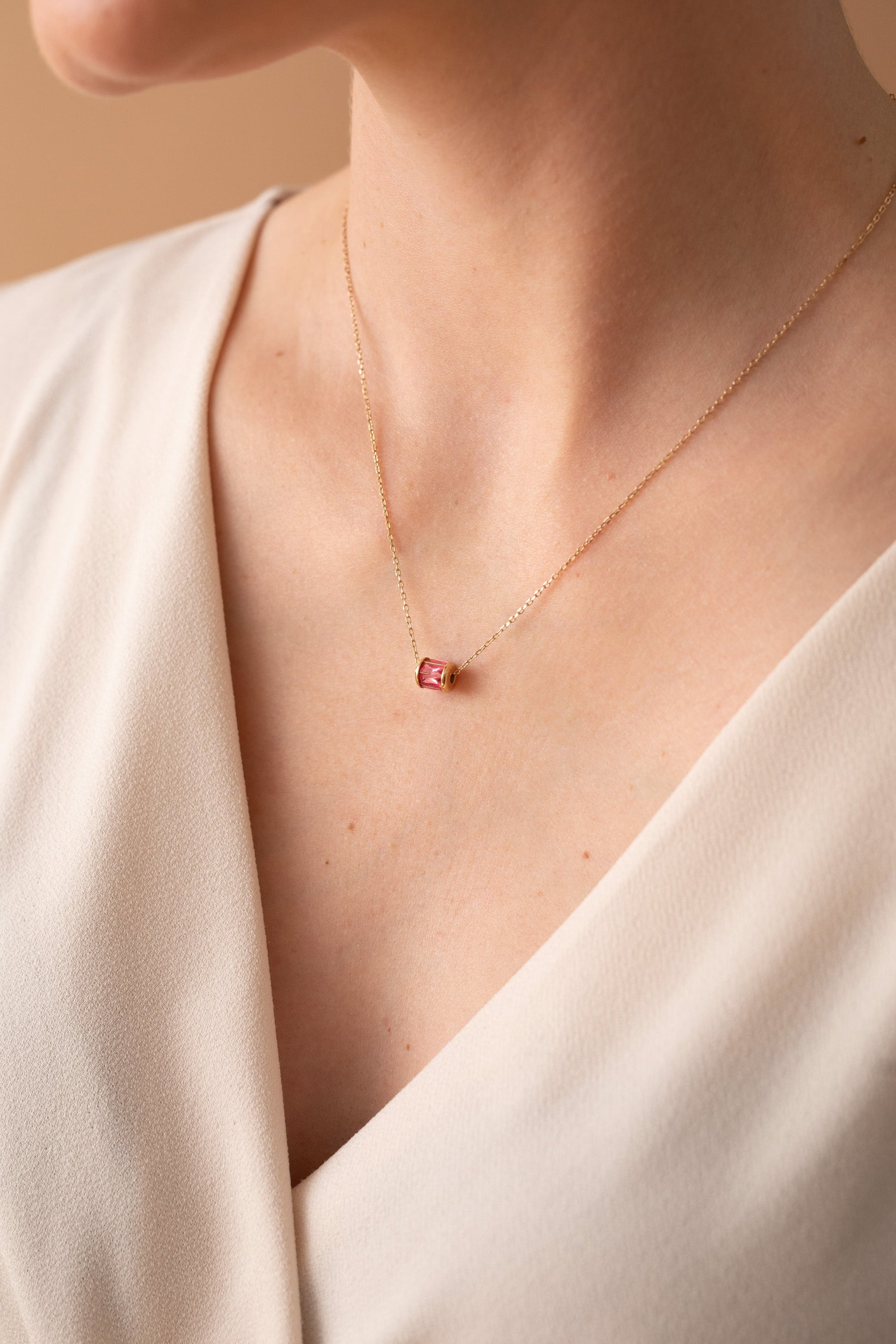 October Birthstone Precious Pendant Necklace 14kt Gold Over Sterling Silver