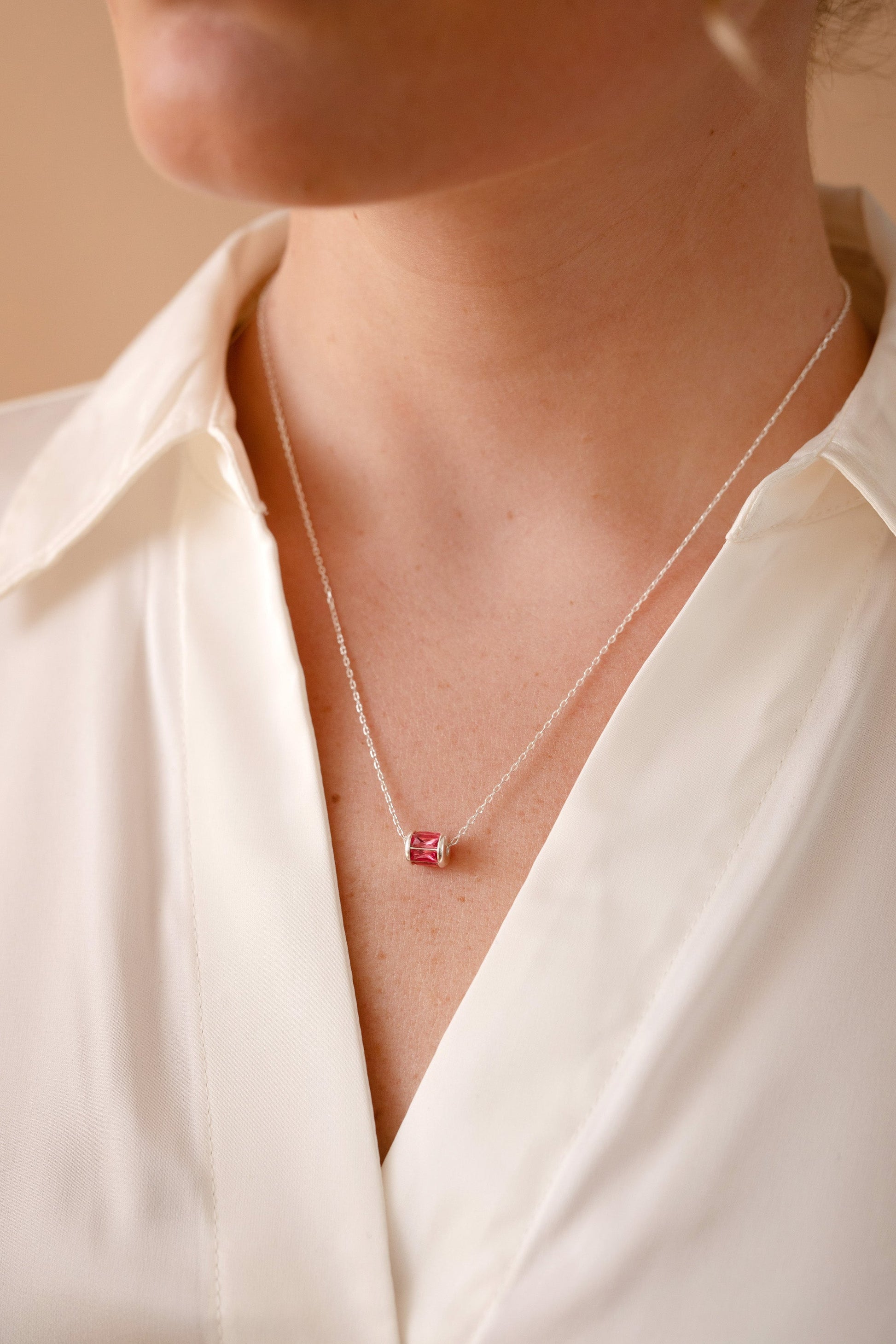 October Birthstone Precious Pendant Necklace 14kt Gold Over Sterling Silver