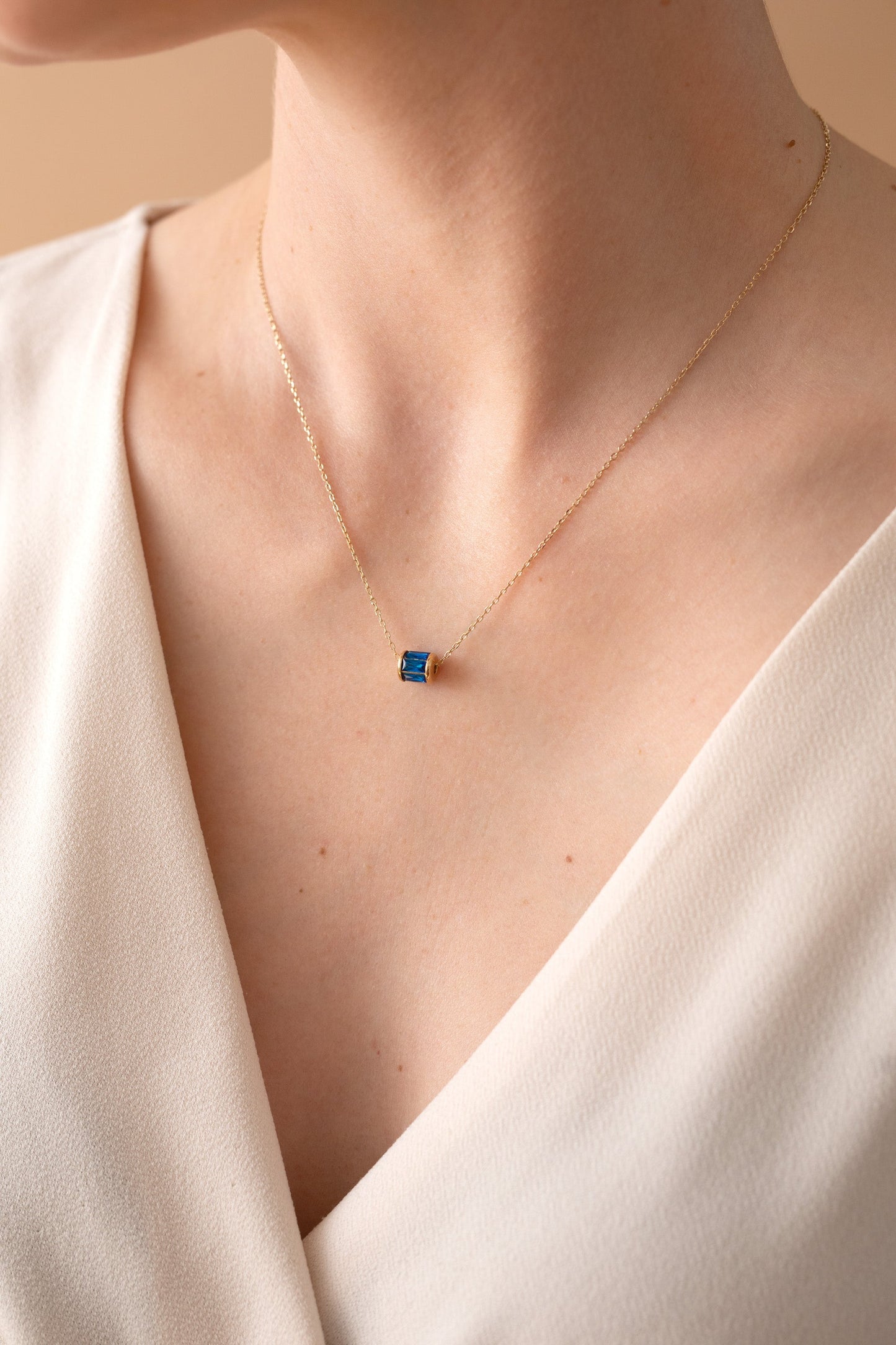 September Birthstone Precious Pendant Necklace 14kt Gold Over Sterling Silver