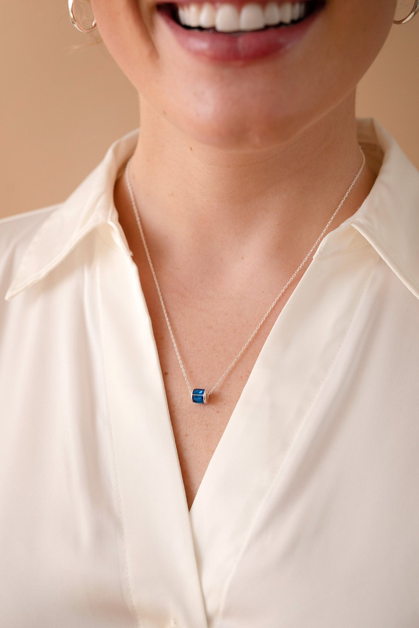 September Birthstone Precious Pendant Necklace 14kt Gold Over Sterling Silver
