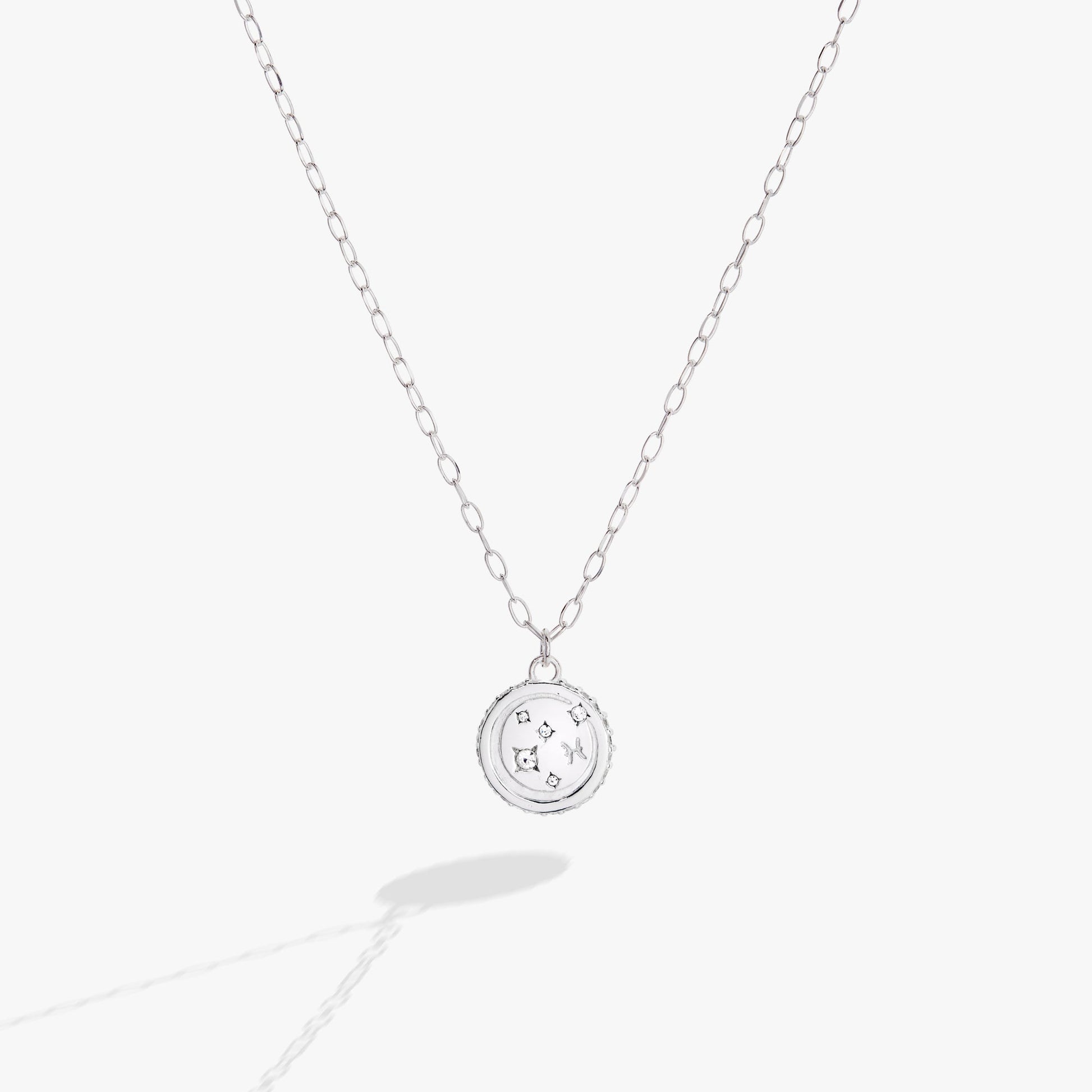 Pisces Zodiac Precious Necklace Sterling Silver
