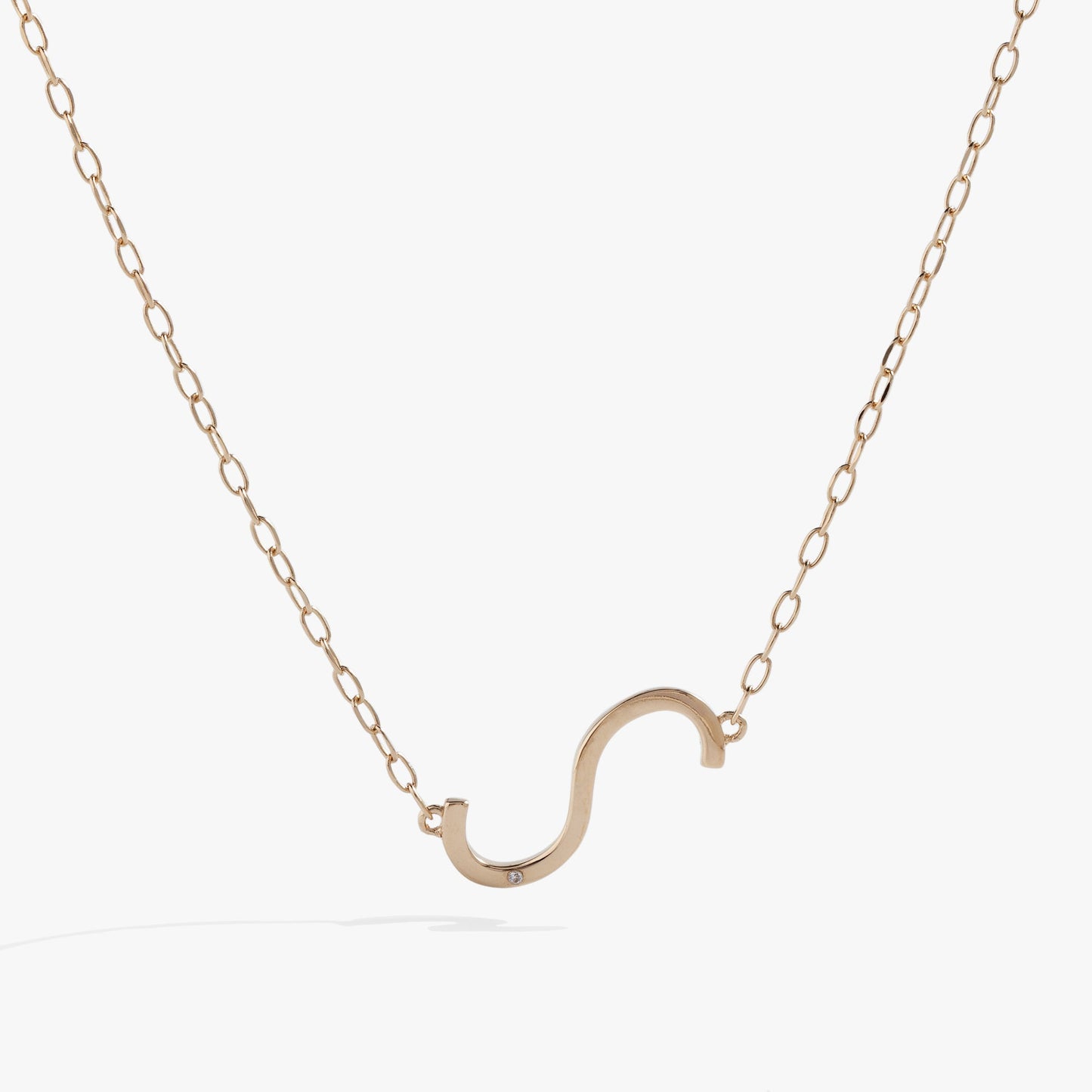 Precious Elongated Initial Necklace S 14kt Gold Over .925 Sterling Silver